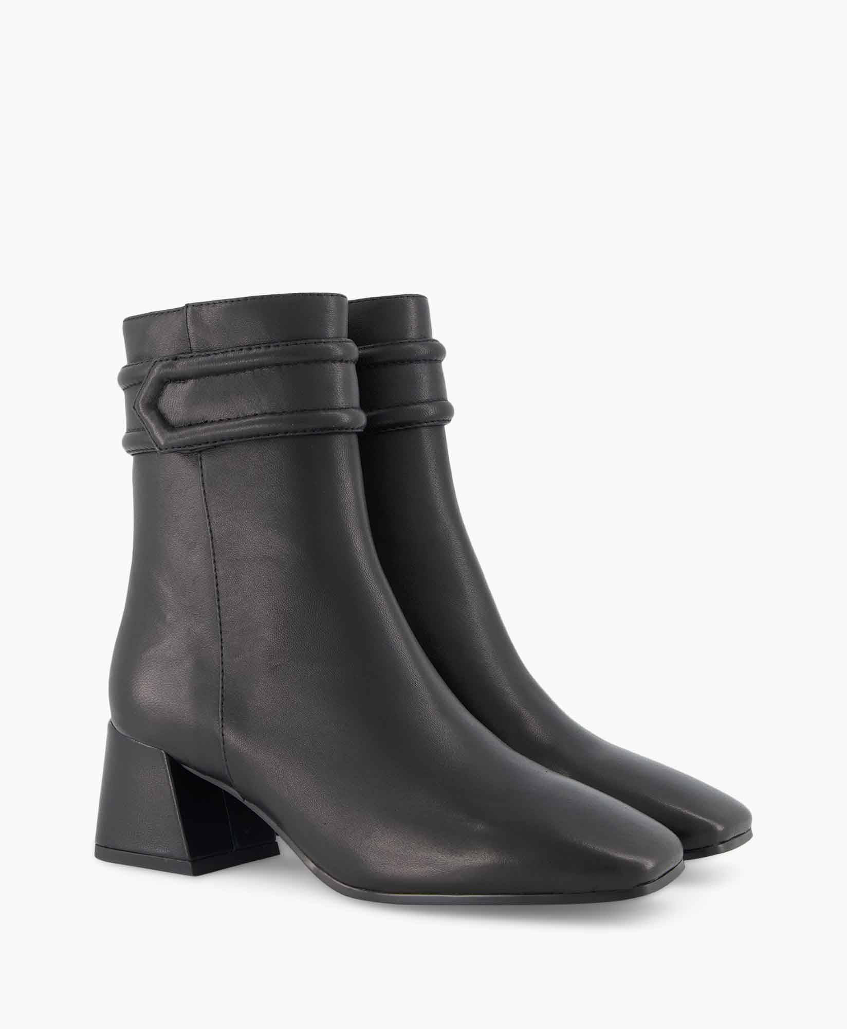 Enkellaars Kid Leather Zwart