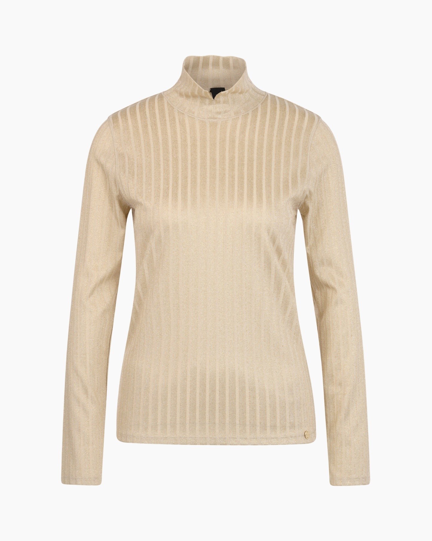 turtleneck, brei, beige, gestreept, trui