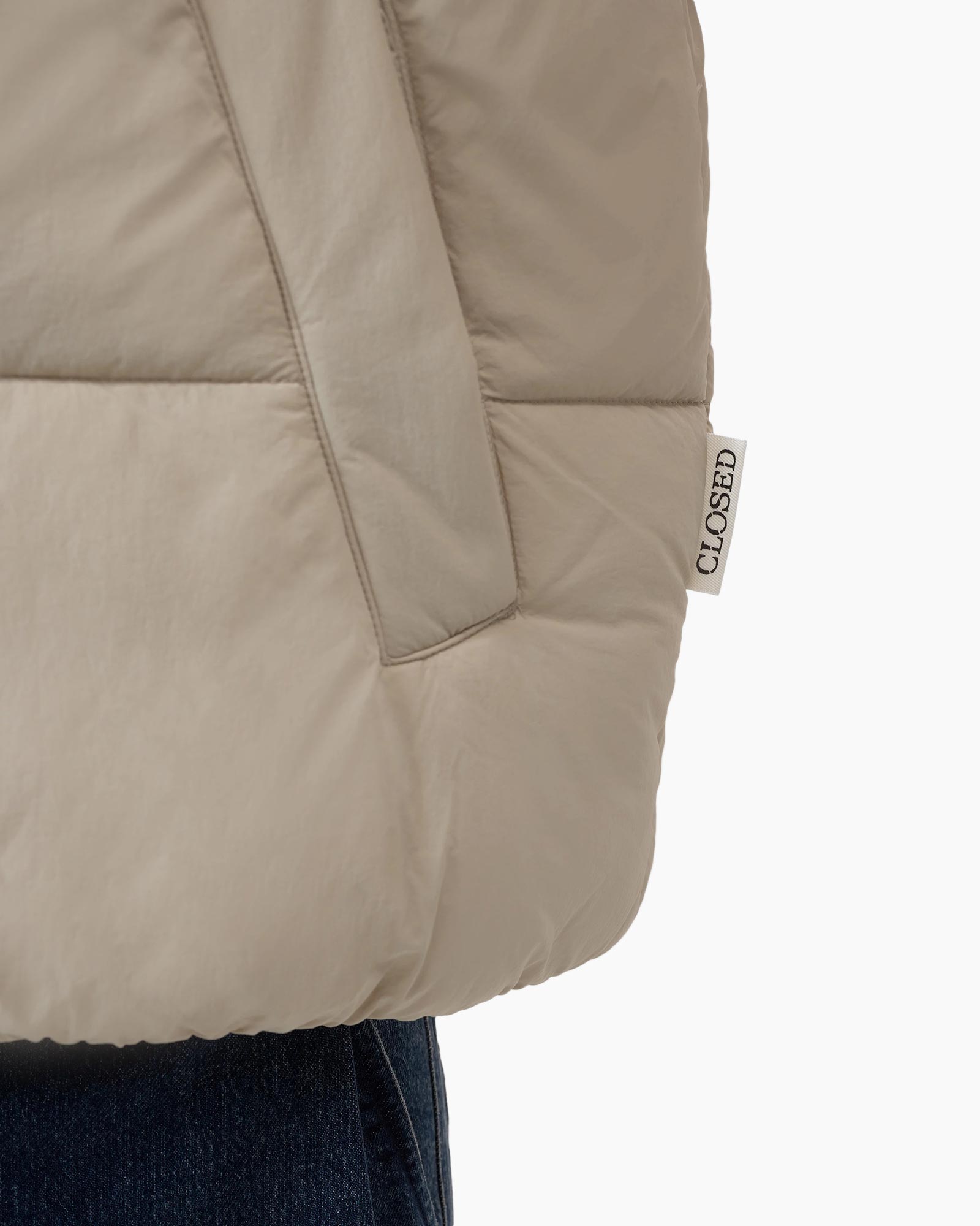 Gewatteerde Jas Cropped Puffer Grijs