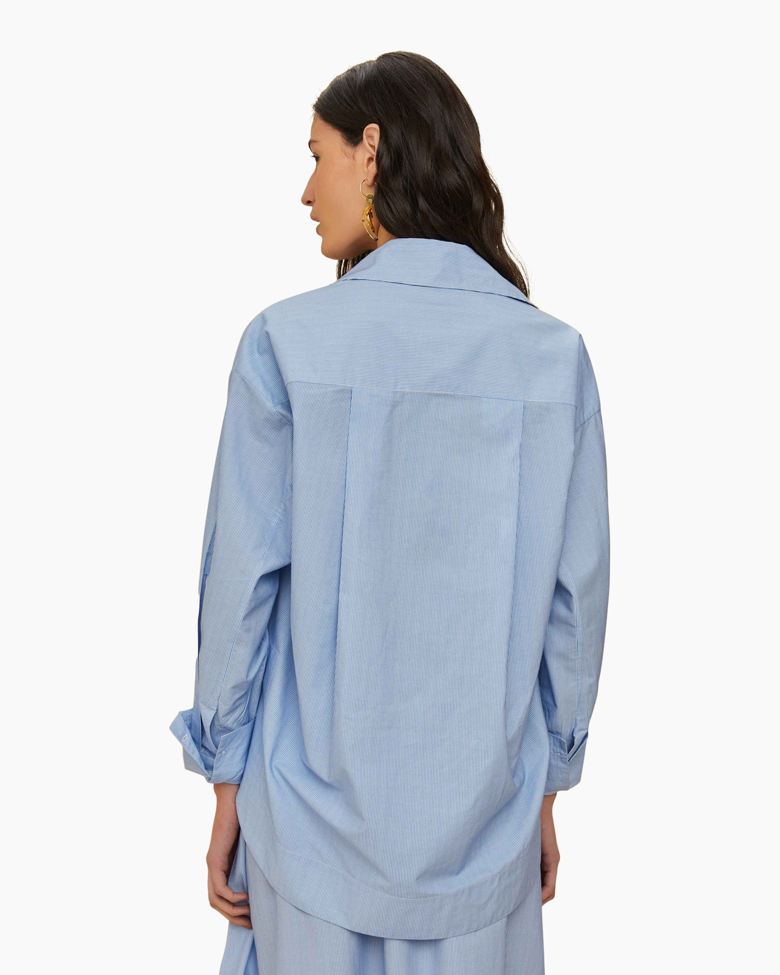 Blouse Banana Cocina Striped Licht Blauw