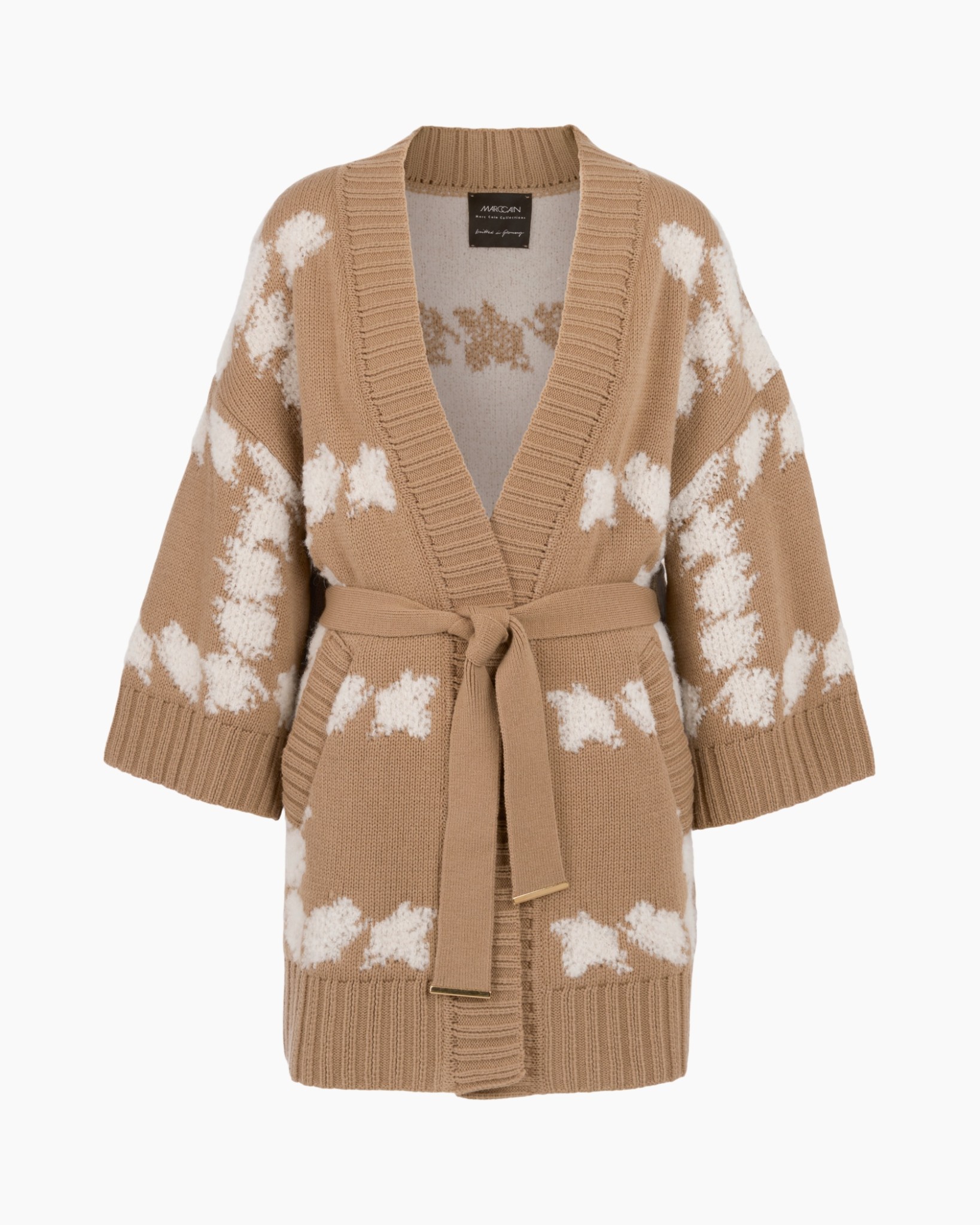 cardigan, cardigan met riem, bruine kleur, breiwerk, verzorgde knooploos?