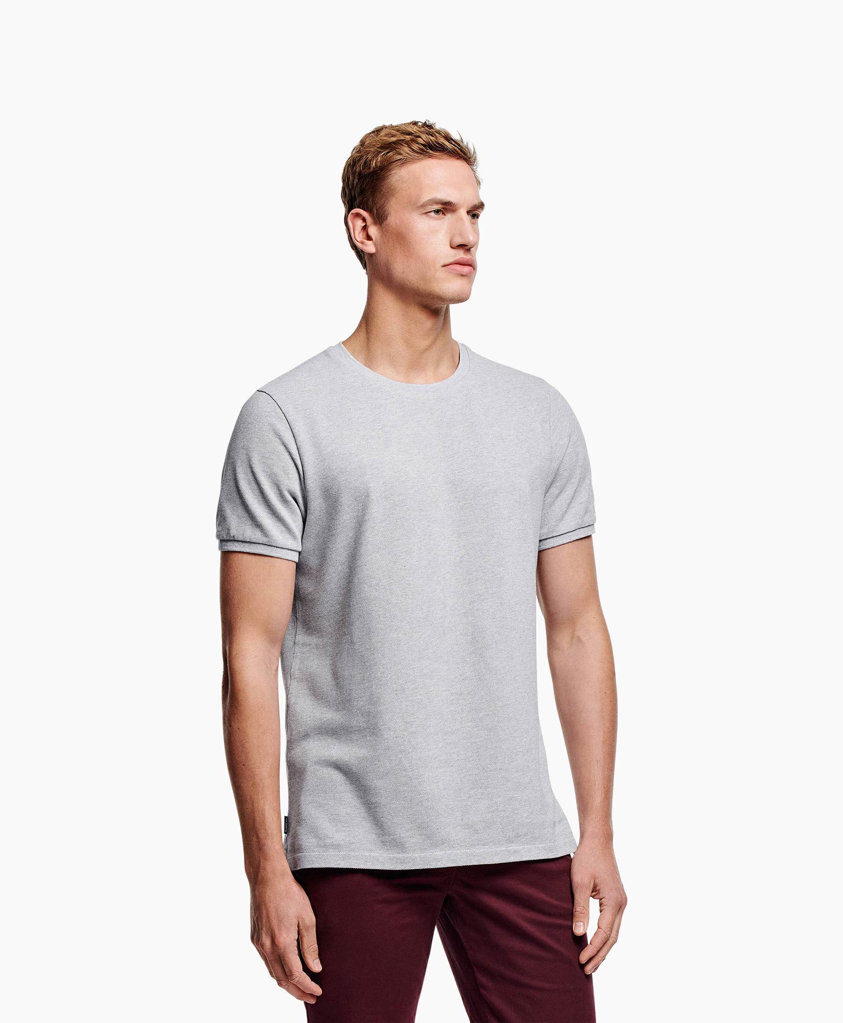 The Pique Tee Grijs