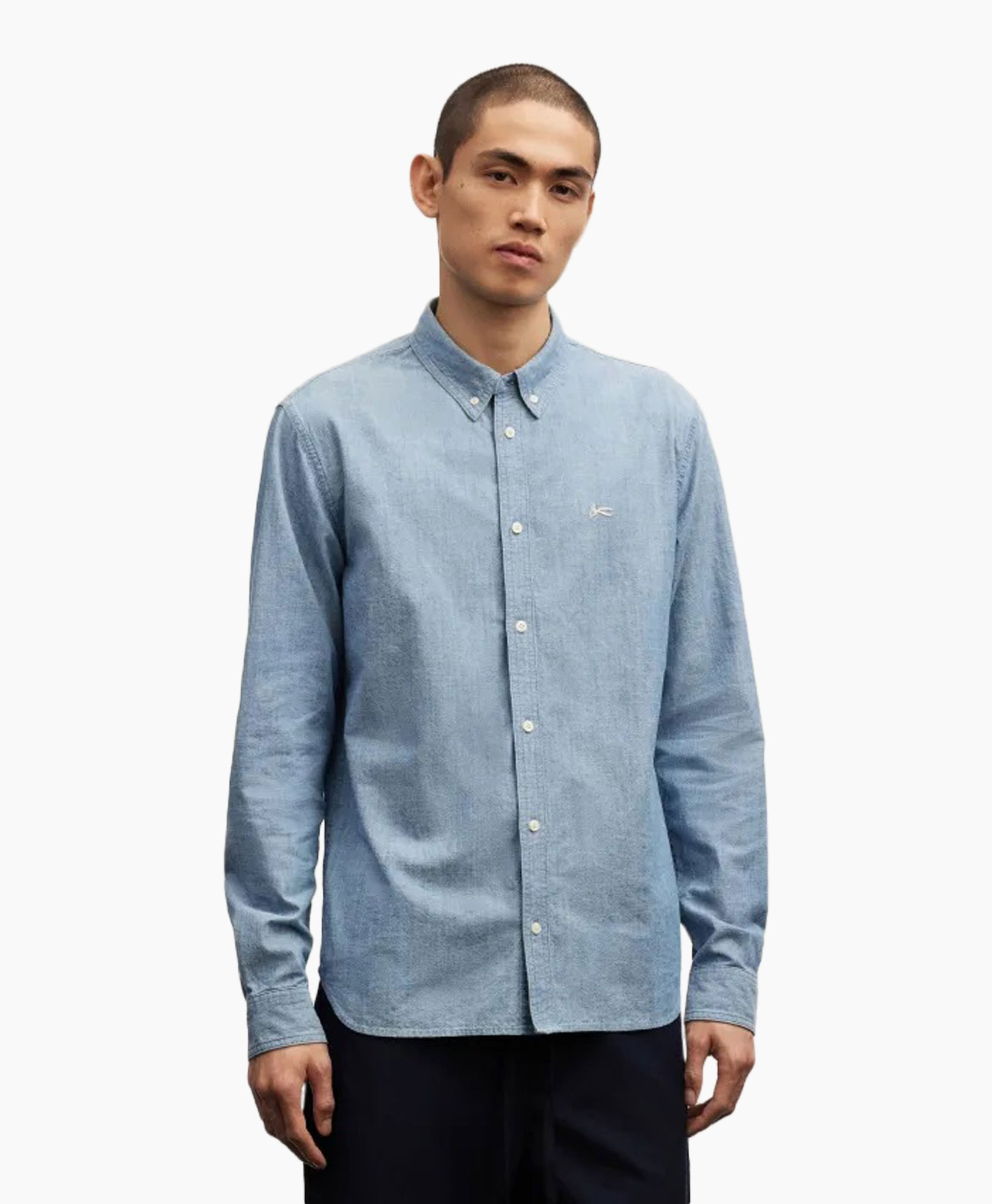 Overhemd Rich Reg Shirt Chambray Groen