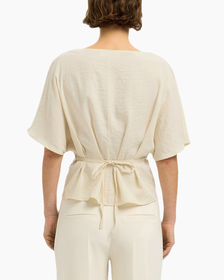 Top Matilda Ss Pleated Top B Off White