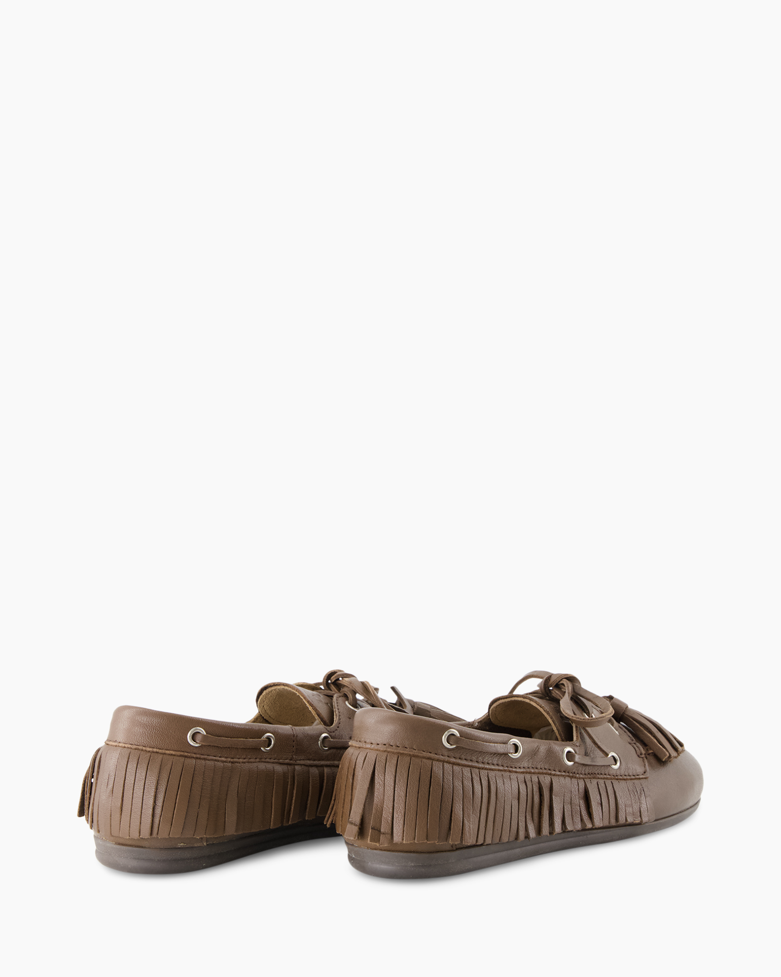 moccasonen, fringe, bruin, slip-on, loafer