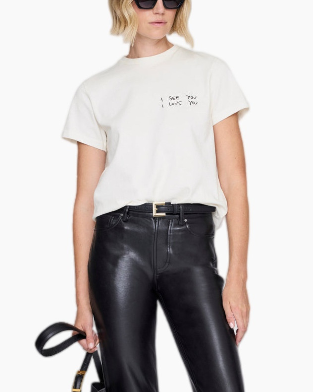 t-shirt, white, short sleeve, graphic, see you love you