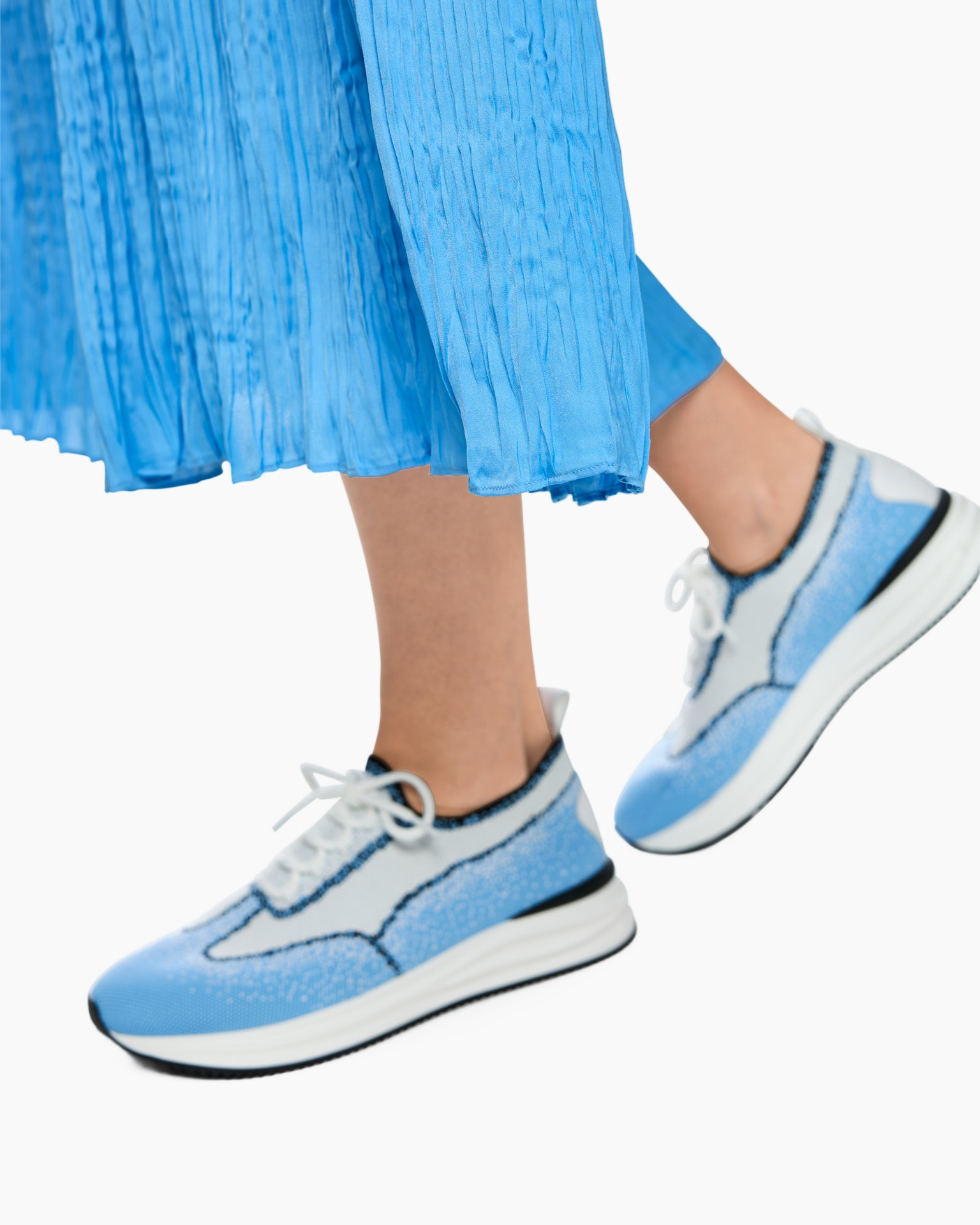 sneakers, lace-up, blue, athletic, knit