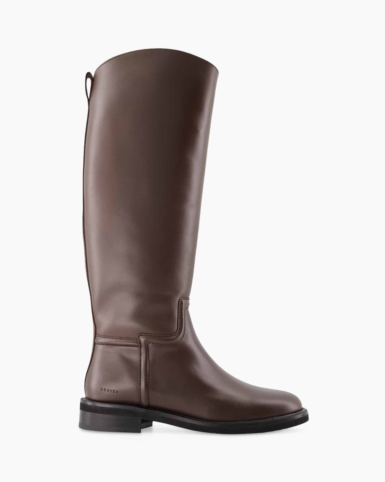 knee-high, laarzen, bruin, leer, halfhoog