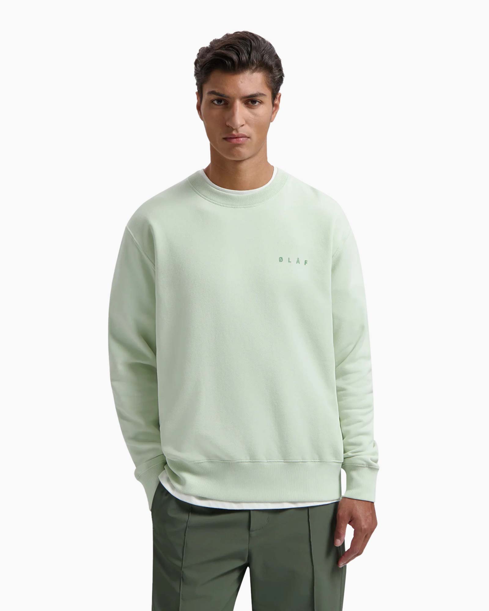 Sweater Spiral Face Crewneck licht groen