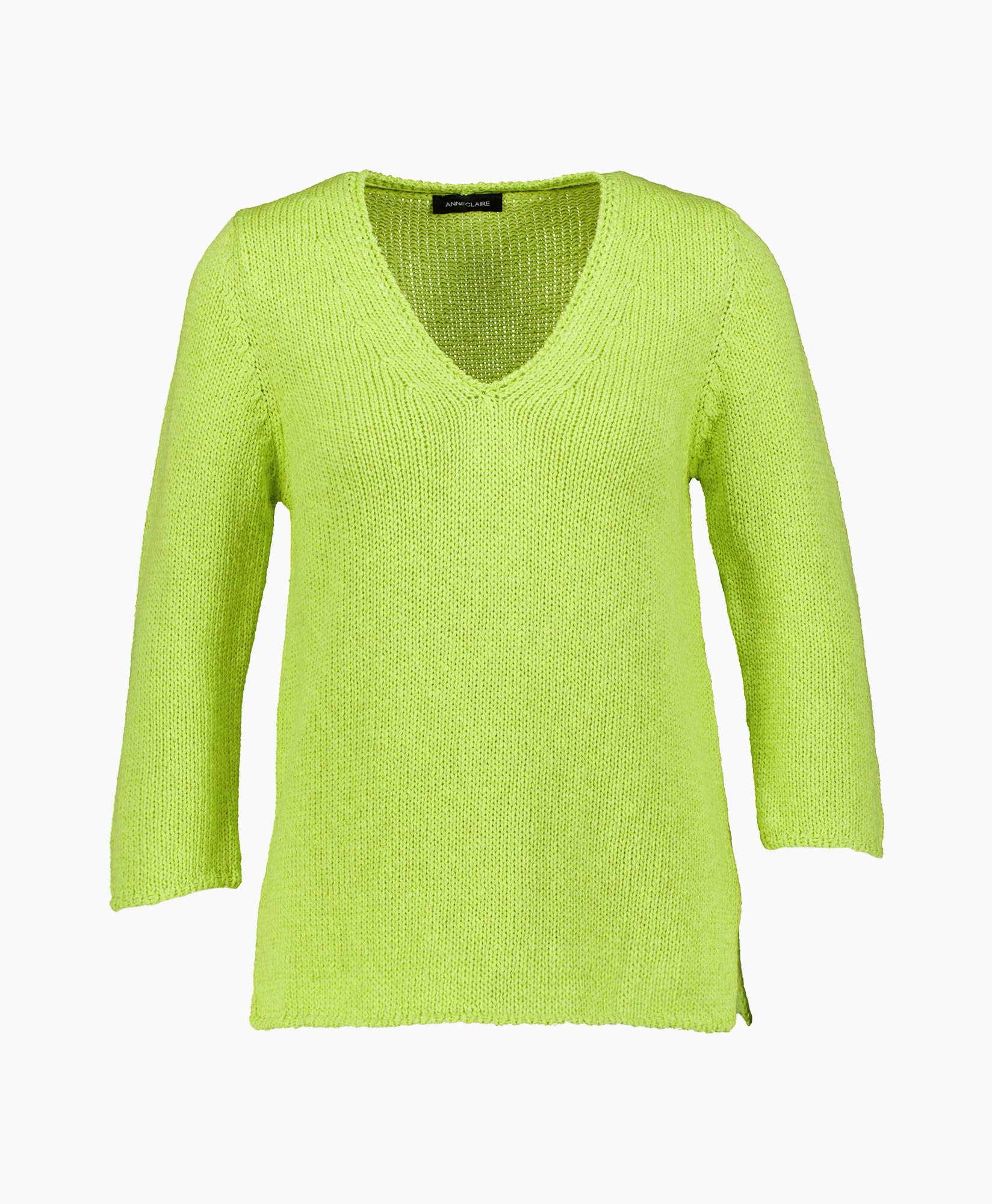 Pullover Cotton Linnen V Neck Groen