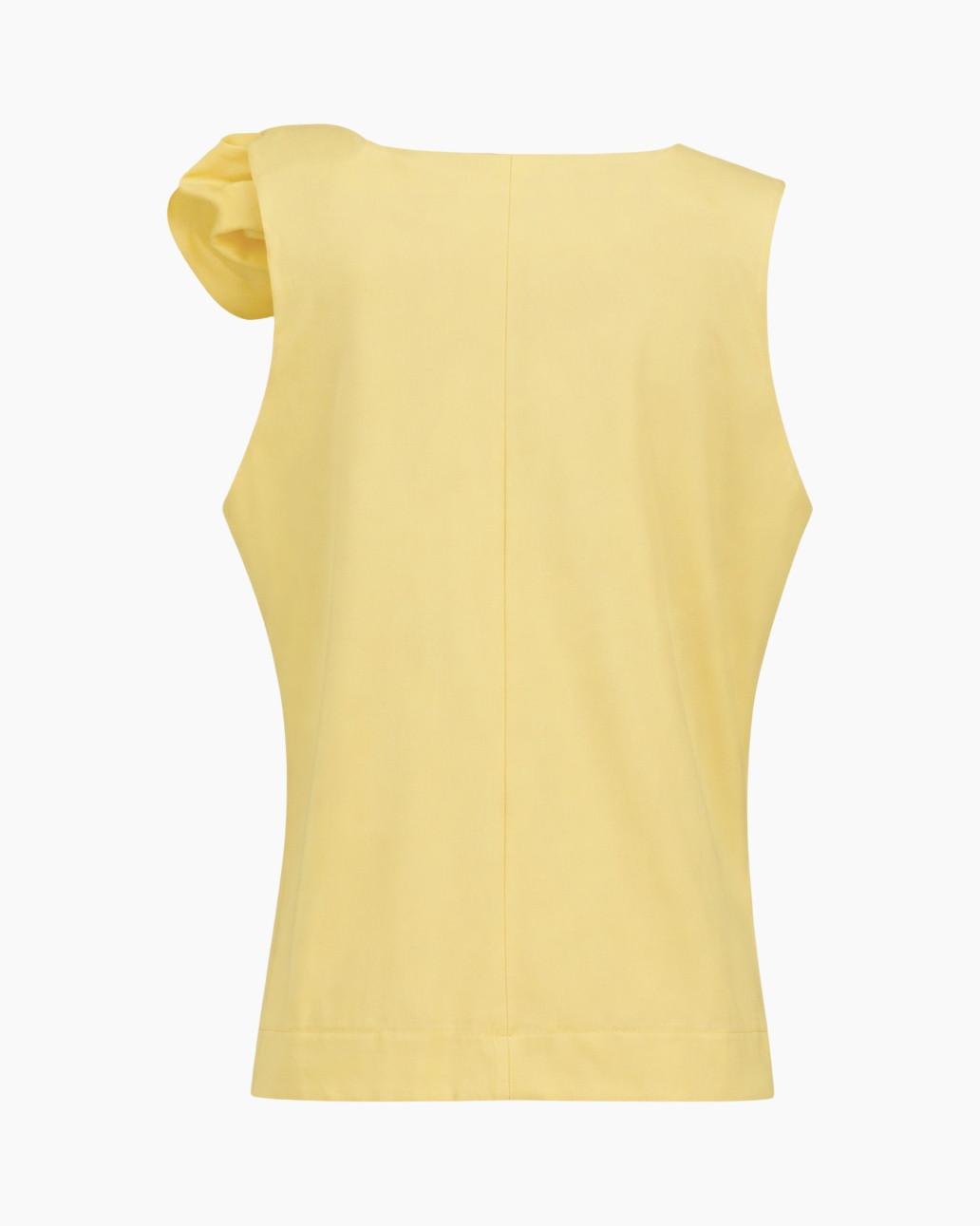 top, sleeveless, yellow, ruffle, layered