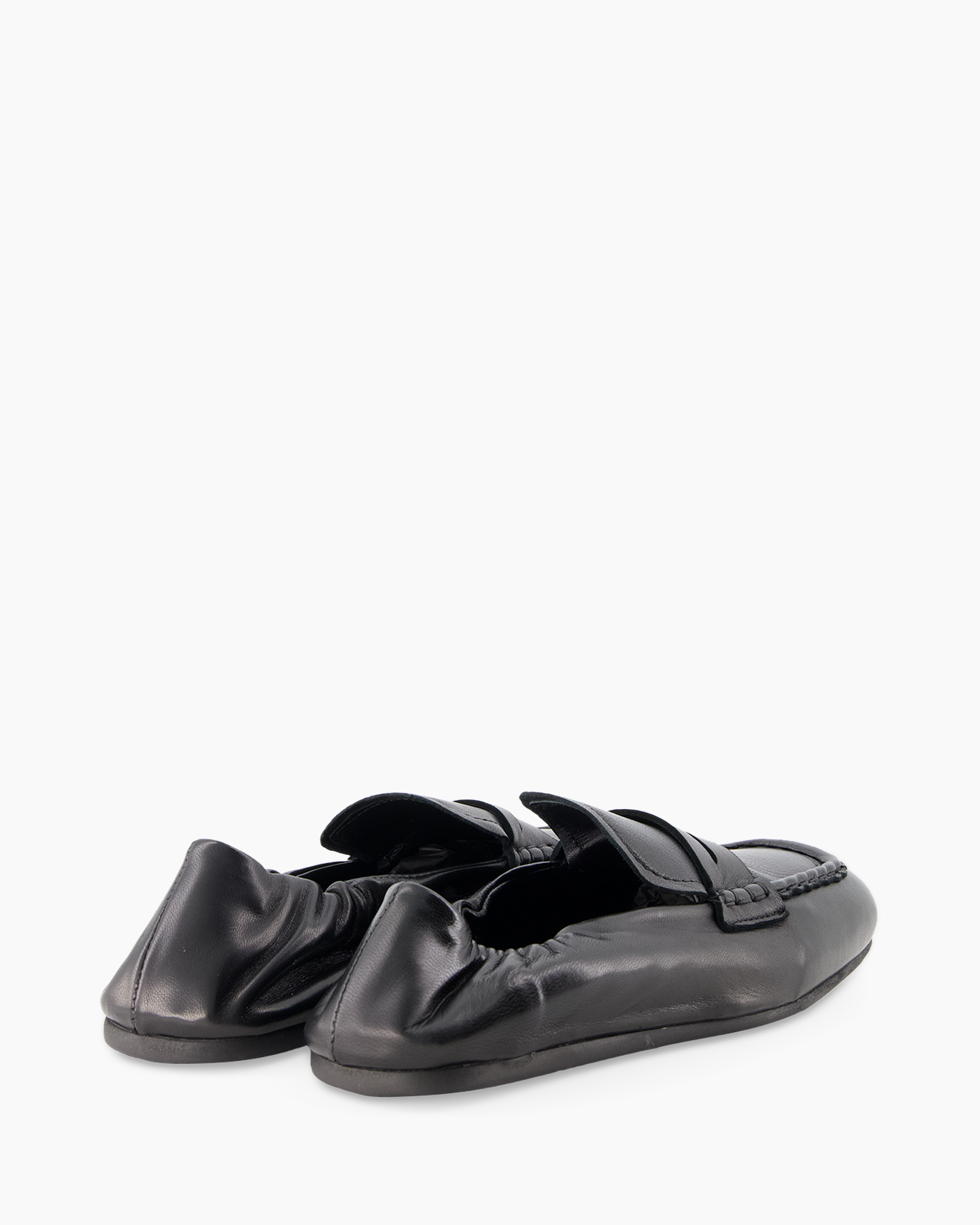 sloffen, moccasins, backless, zwart, leer