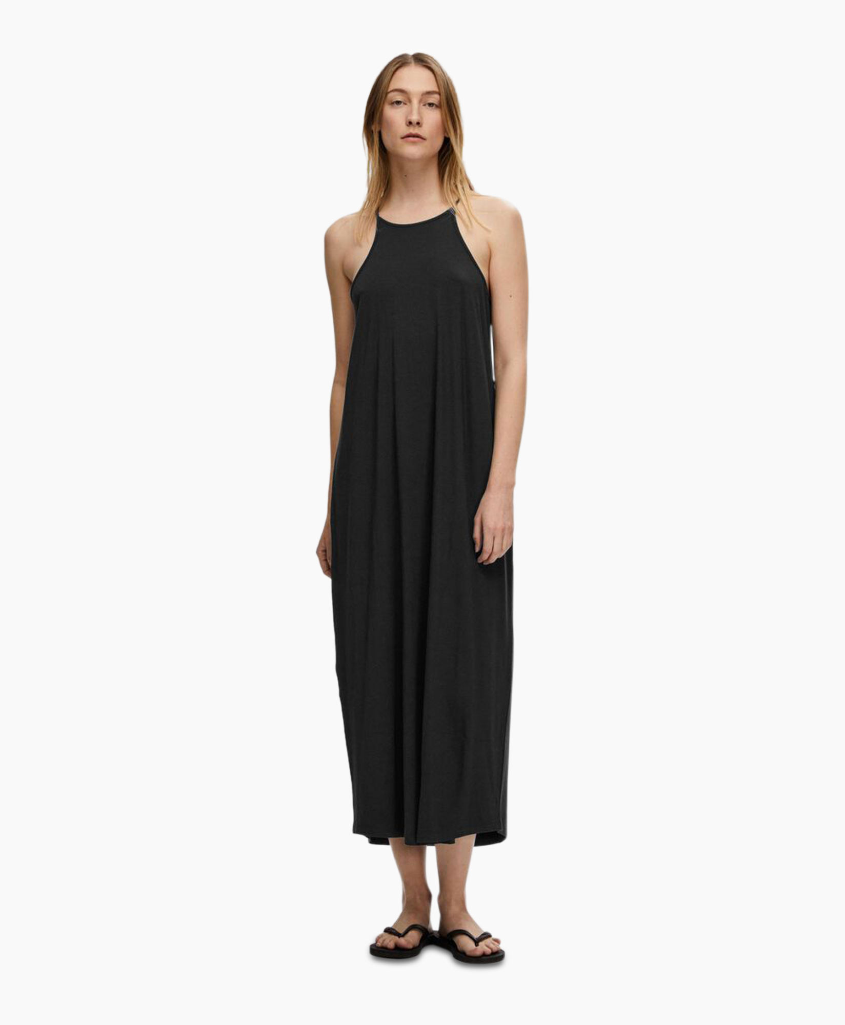 Jurk Anola Sl Ankle Dress Zwart