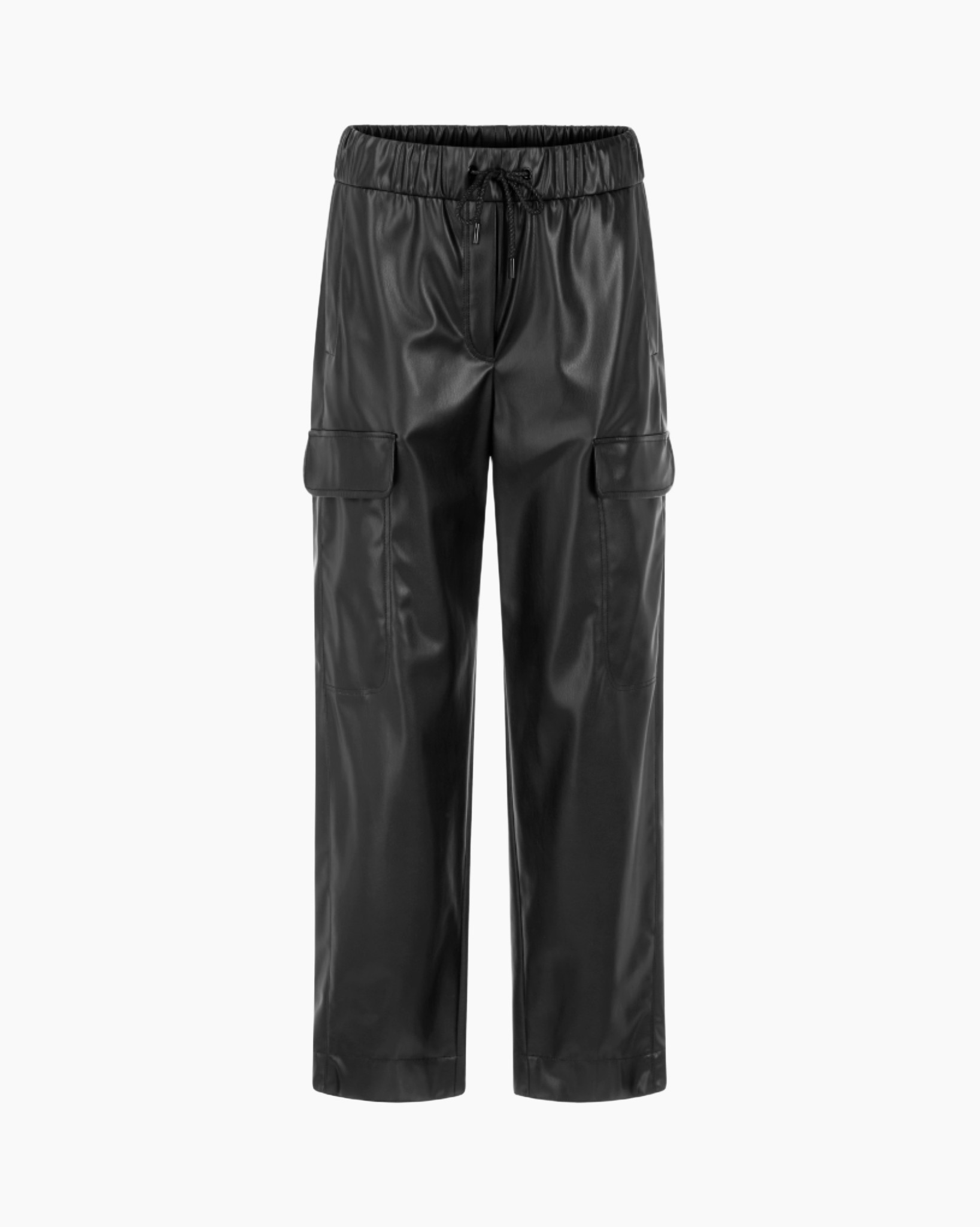 kargobroek, touwkoord, elastische taille, zwart, zaklapjes