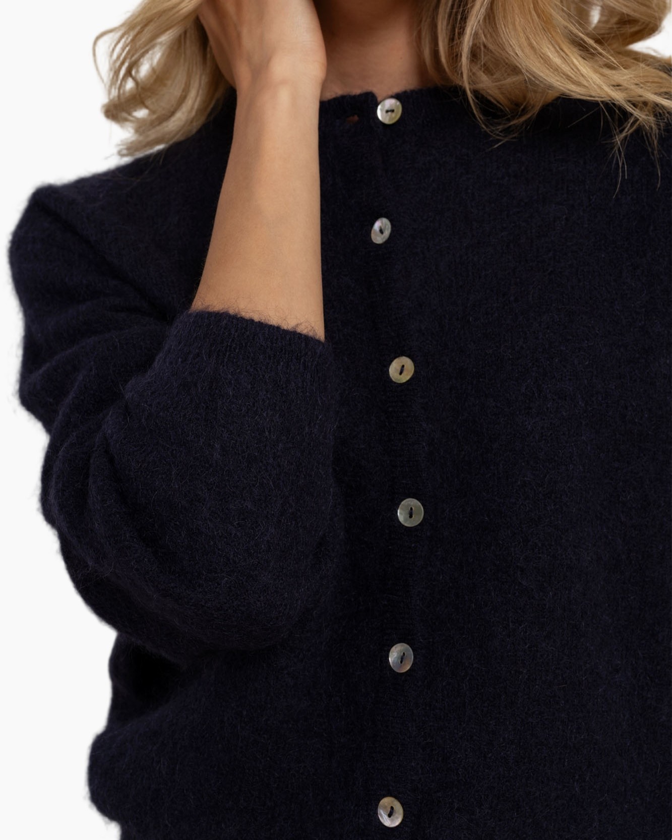 veston, breipaal, knitwear, knopen, marineblauw