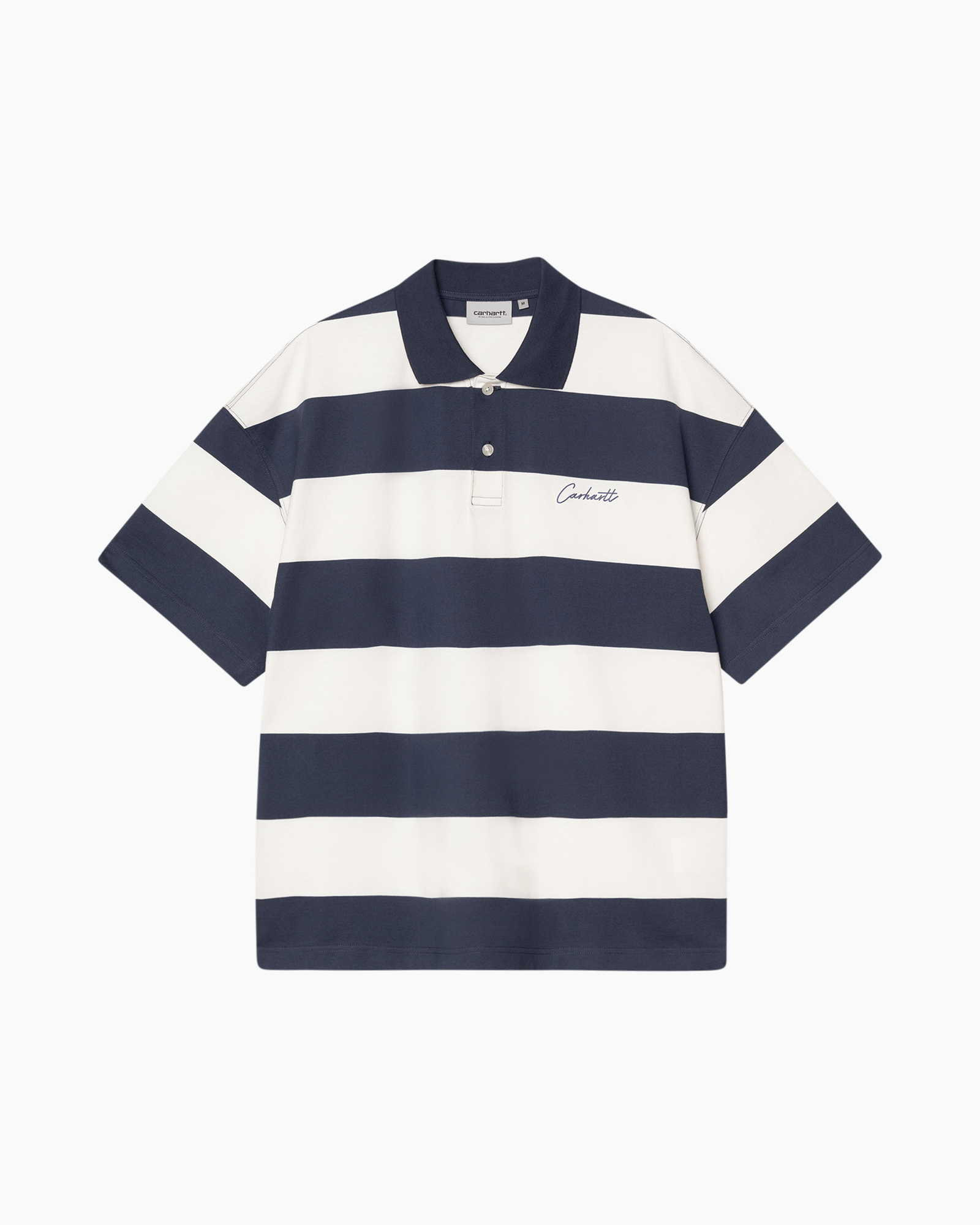 polo shirt, striped shirt, short sleeve, navy white, logo embroidery