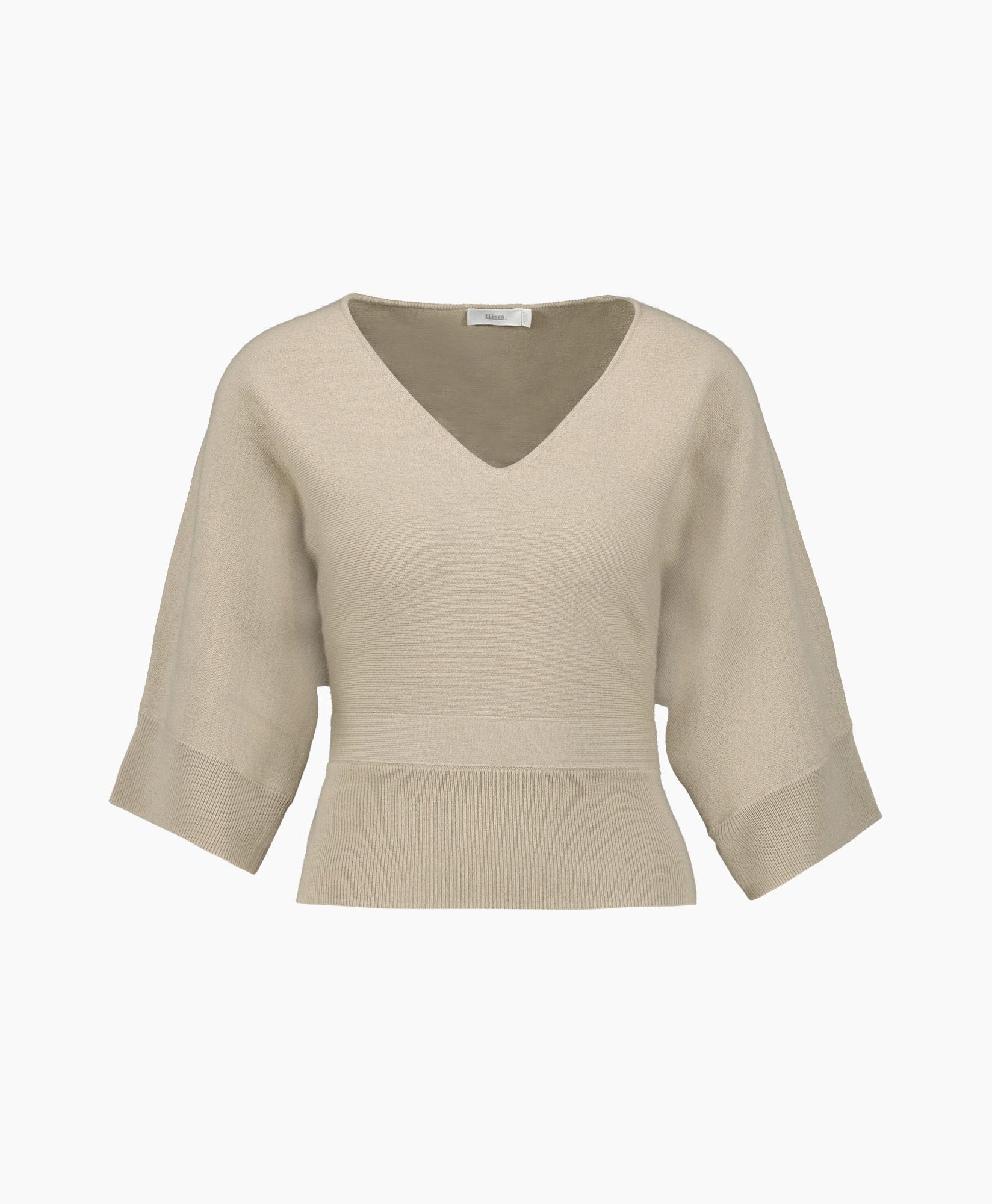 Closed Pullover Short Sleeve Wrap Grijs