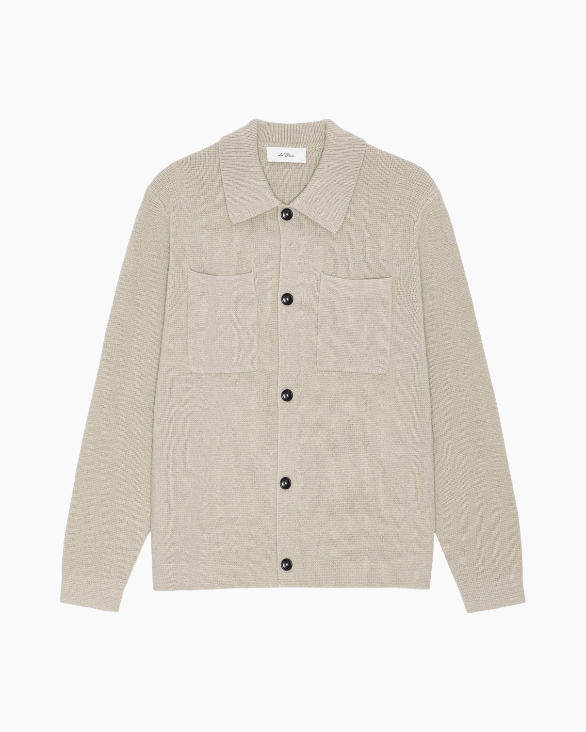 cardigan, gebreid, beige, knoppen, zakken