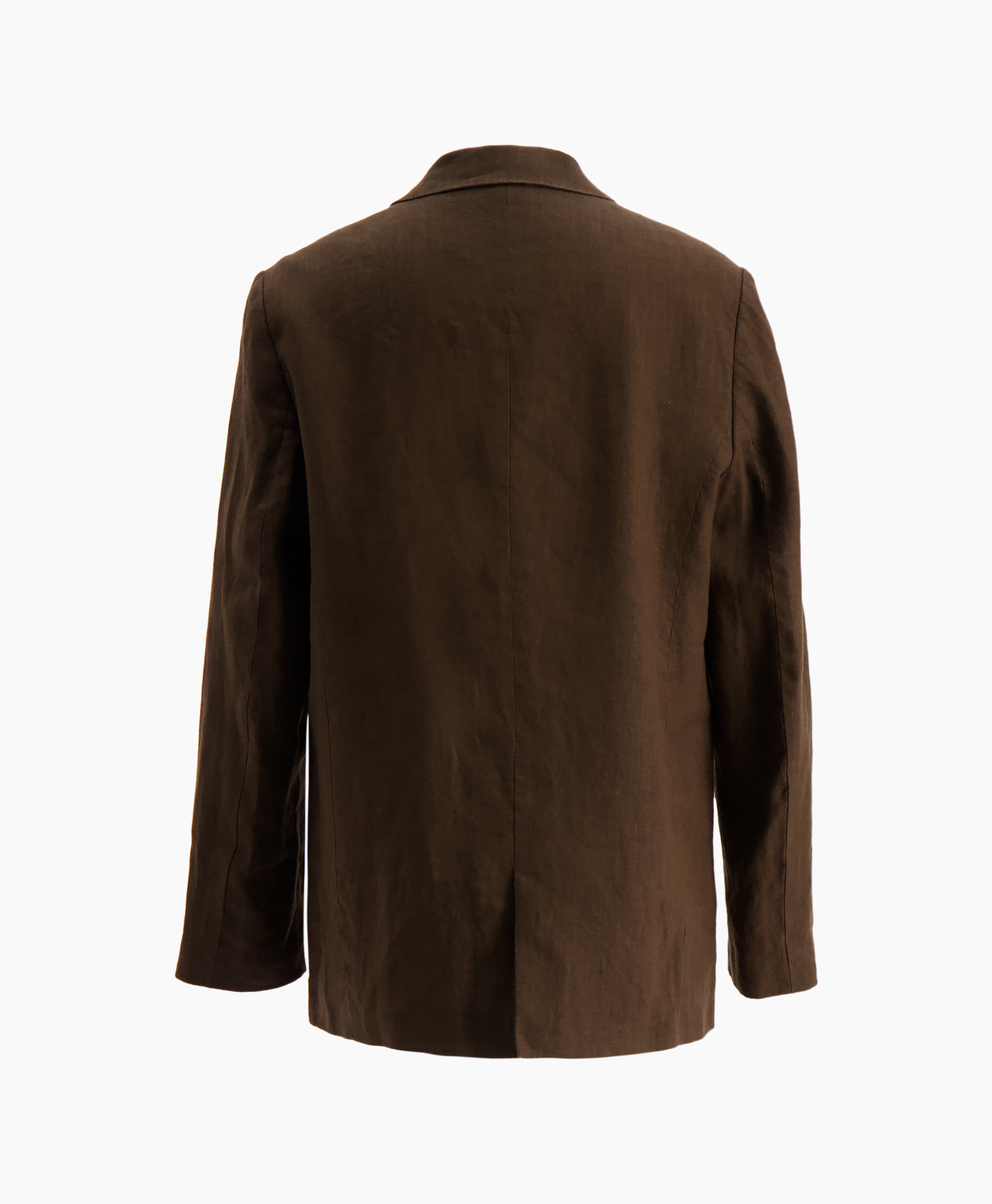 blazer, jacket, brown, linen, single-breasted