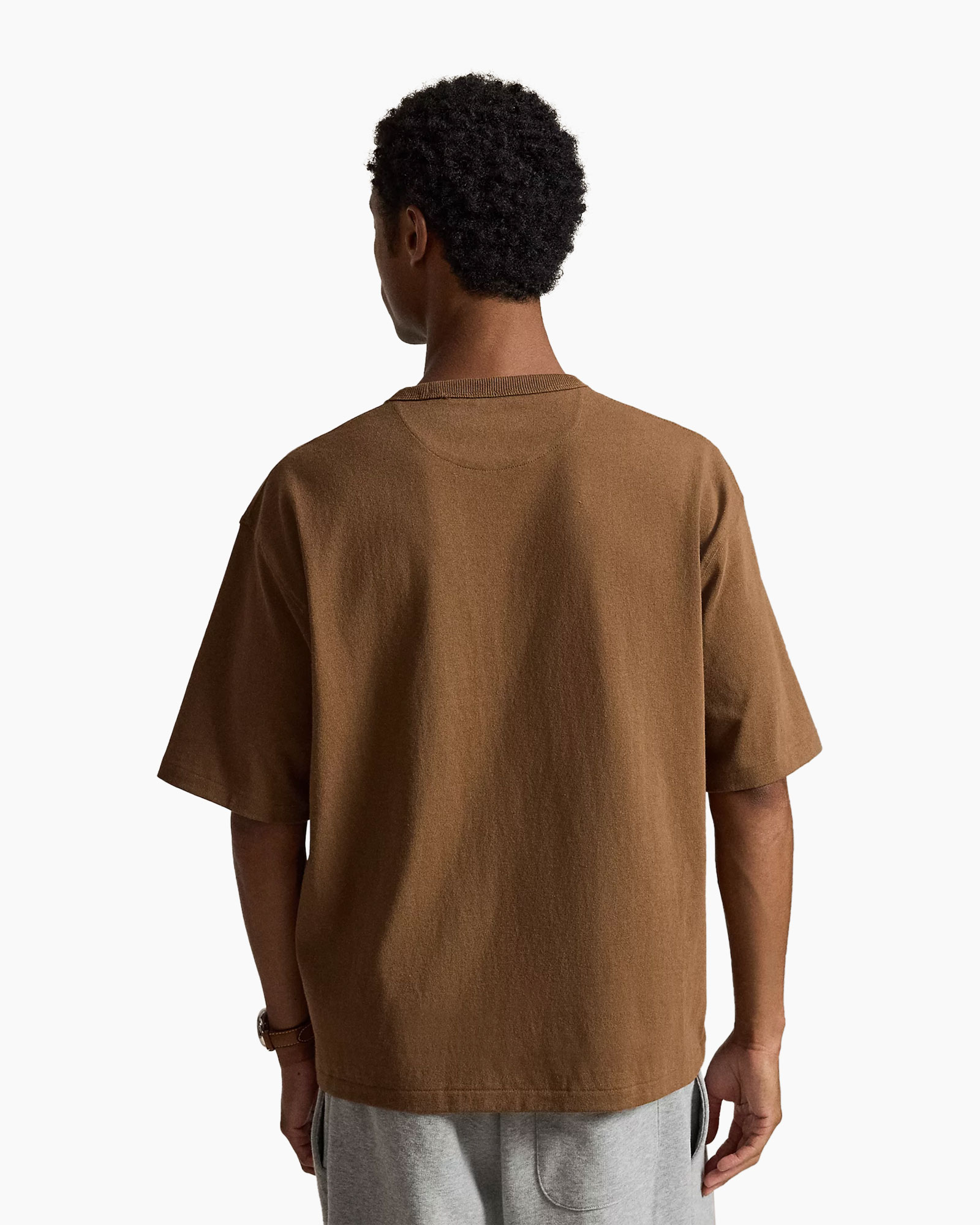 t-shirt, korte mouwen, bruin, eenvoudig, polo logo