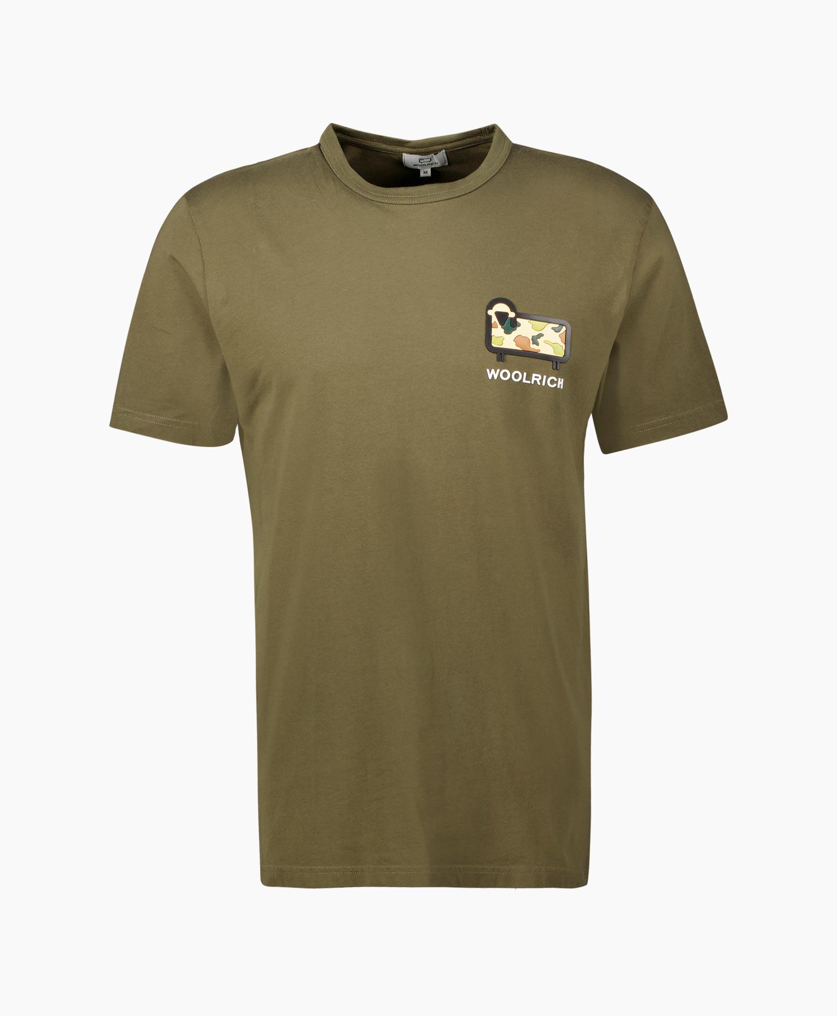 Woolrich  T-shirt Korte Mouw Camo Sheep Donker Groen