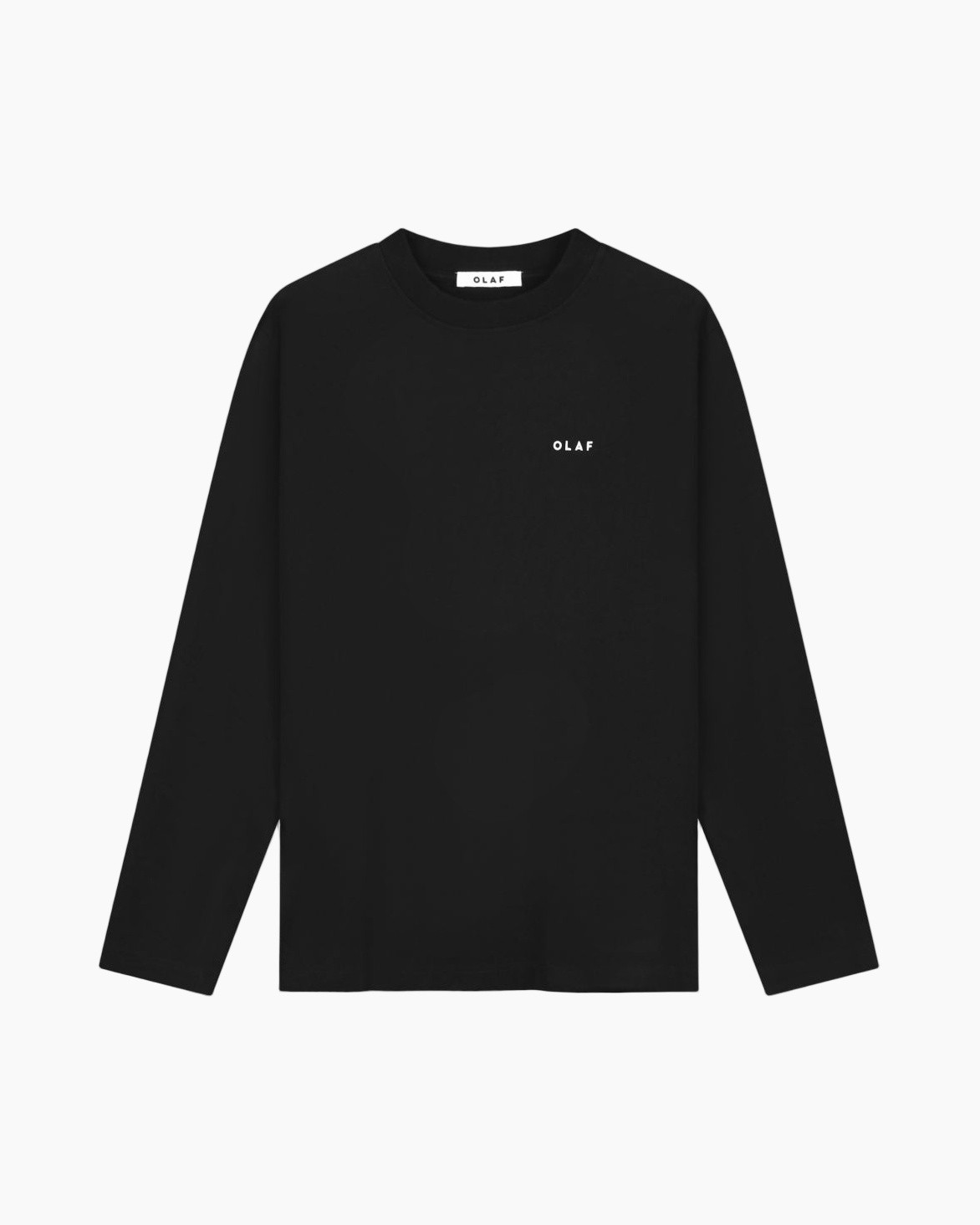 t-shirt, lange mouw, zwart, logo klein, kraag ronde