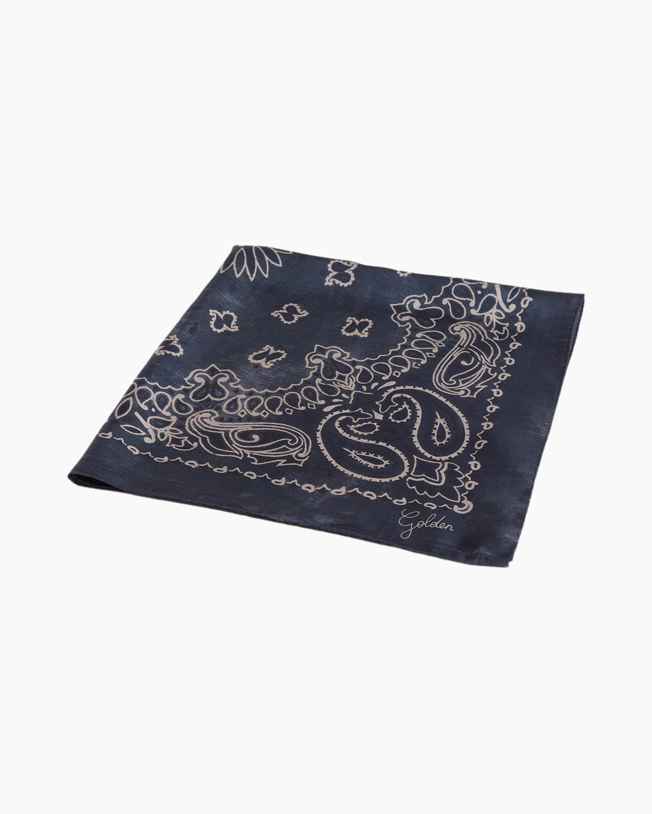 bandana, sjaal, paisley, blauw, vierkant