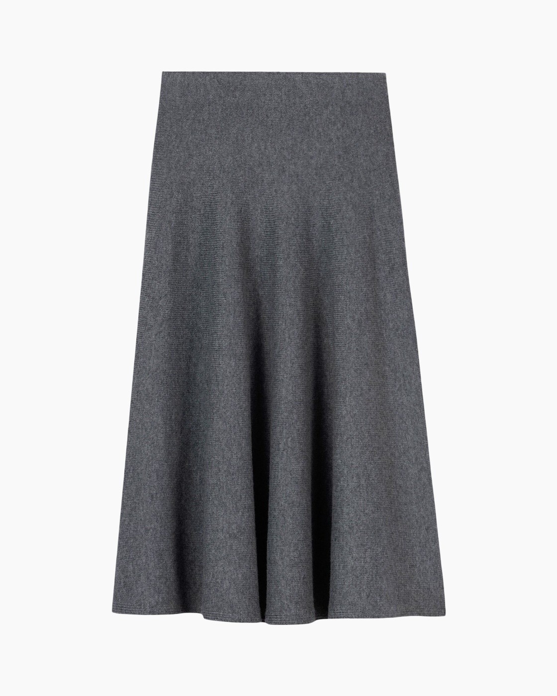 rok, middellengte, grijs, gewoven, A-lijn