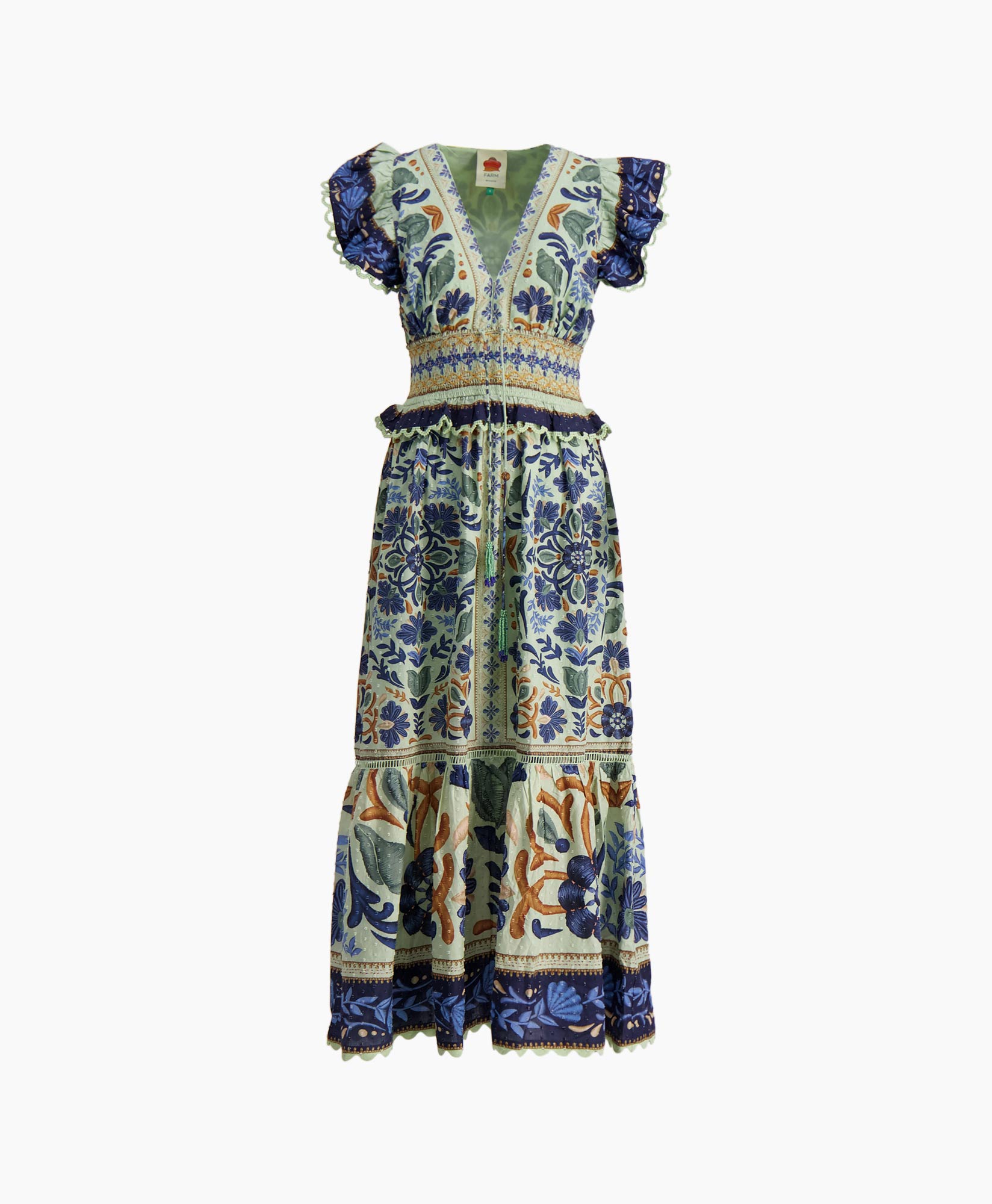 Maxi Jurk Ocean Tapestry Green Groen