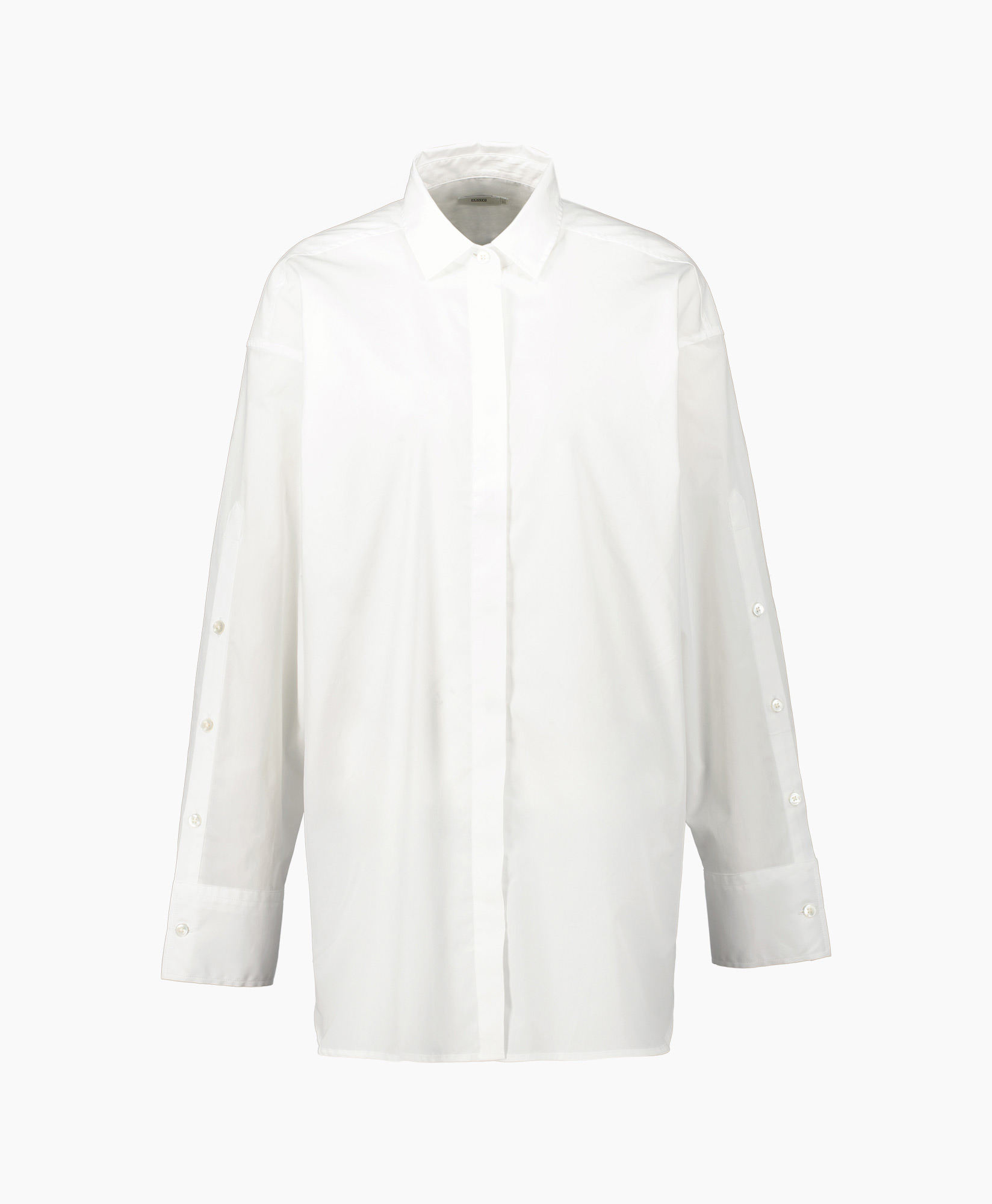 Closed Blouse Placket Detail Shirt Wit