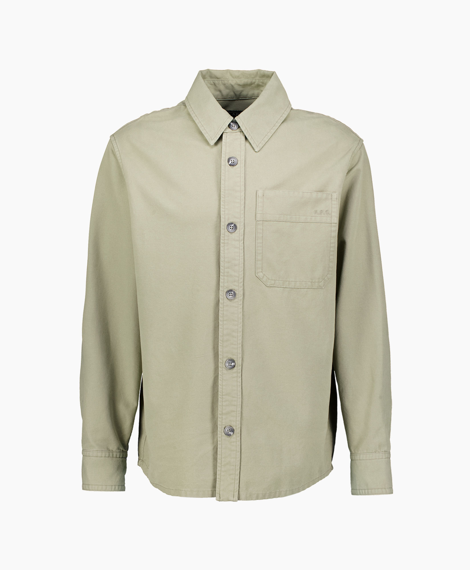 Overshirt Basile Brodee Poitrine licht groen