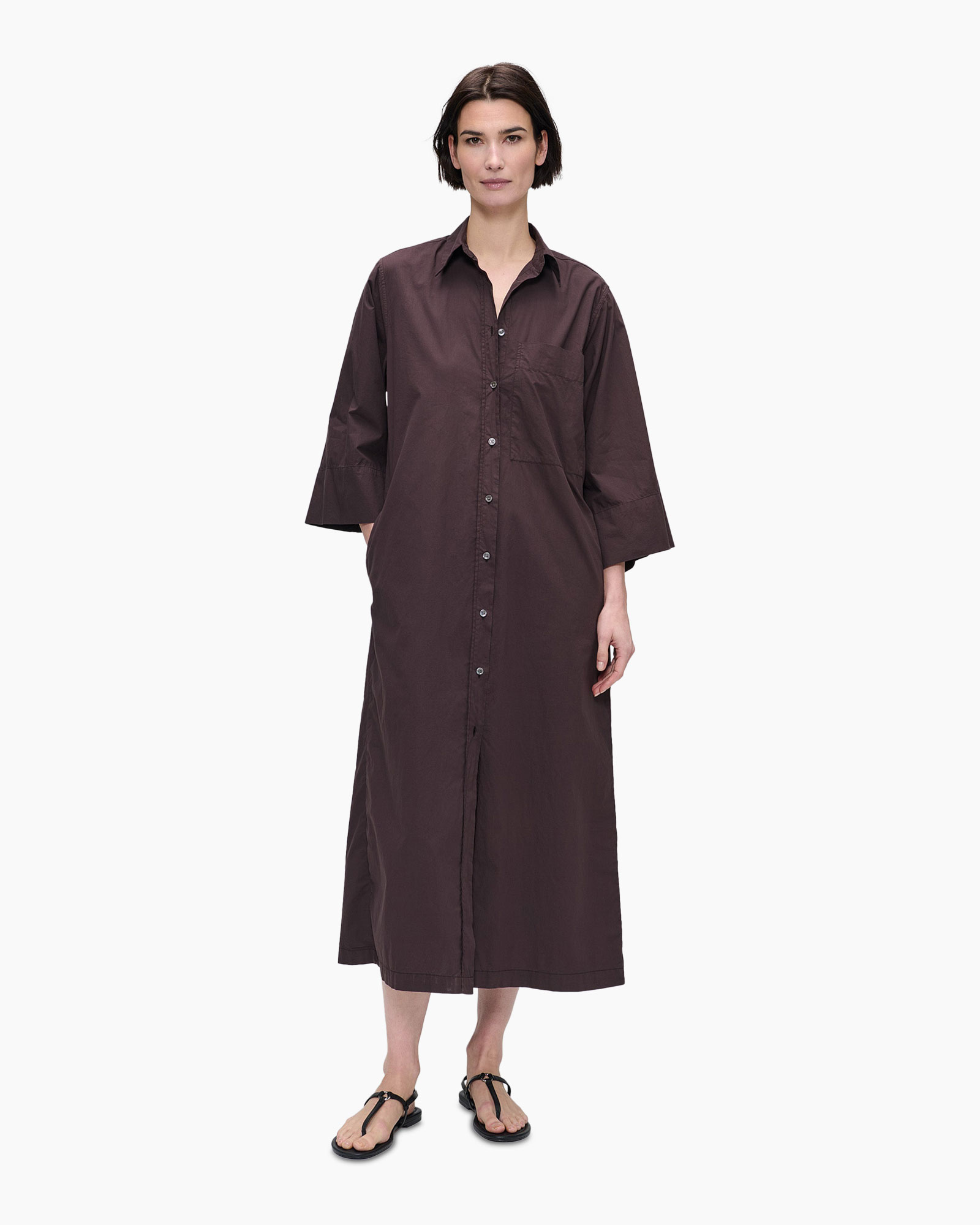 Mini Jurk Shirt Dress Donker Bruin