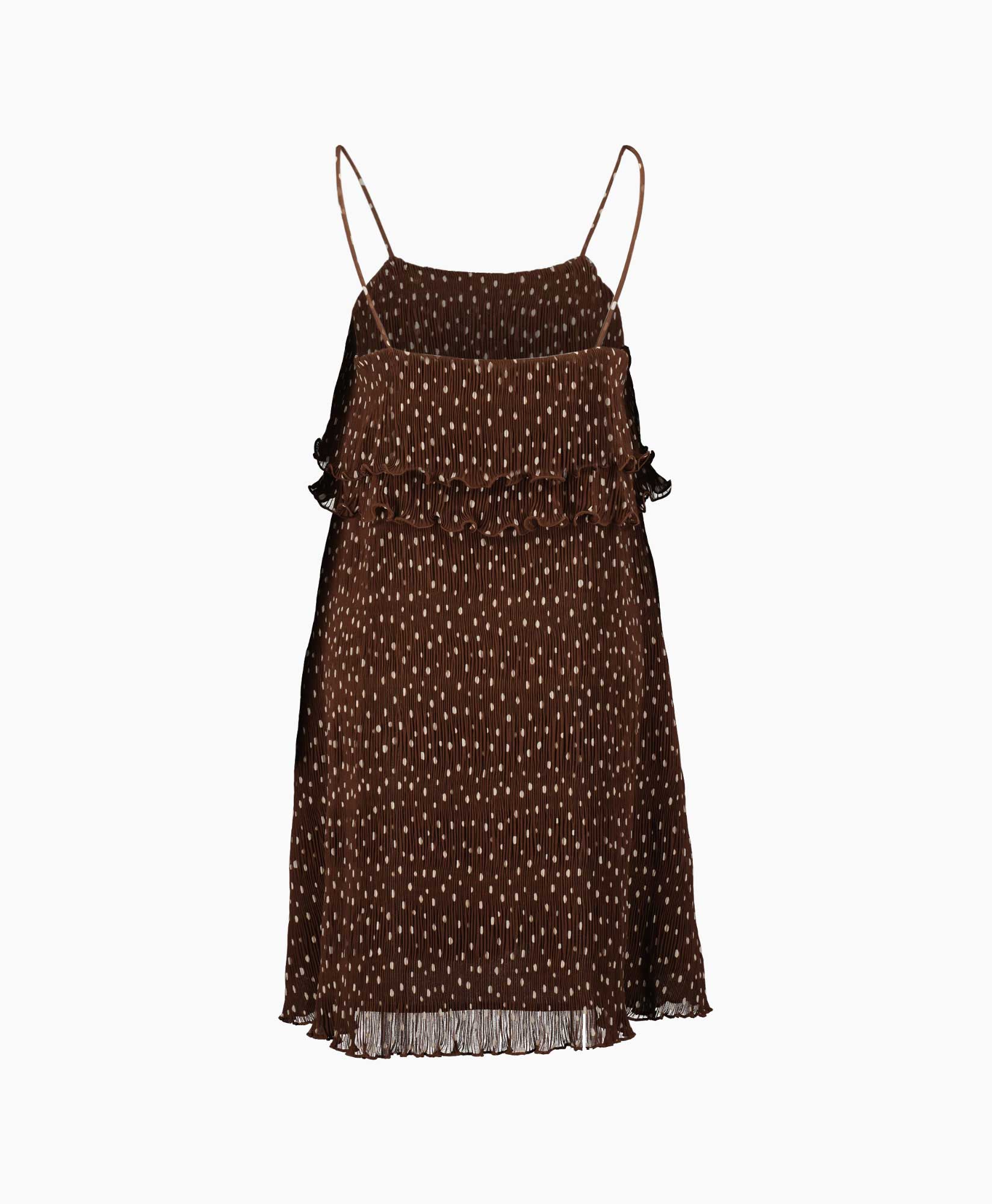 Ganni Mini Jurk F7745 Bruin