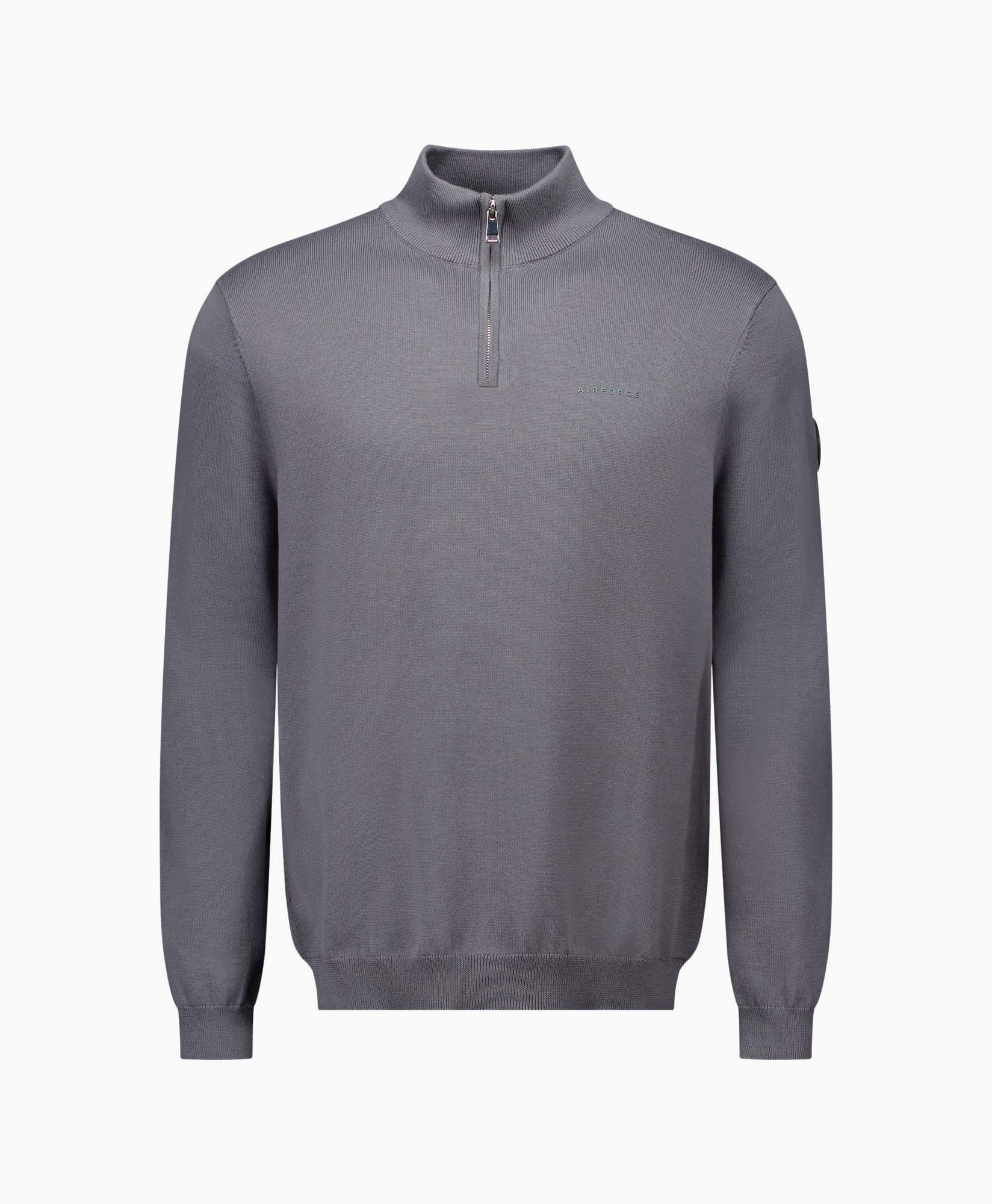 Vest Knitwear Quarter Zip Grijs