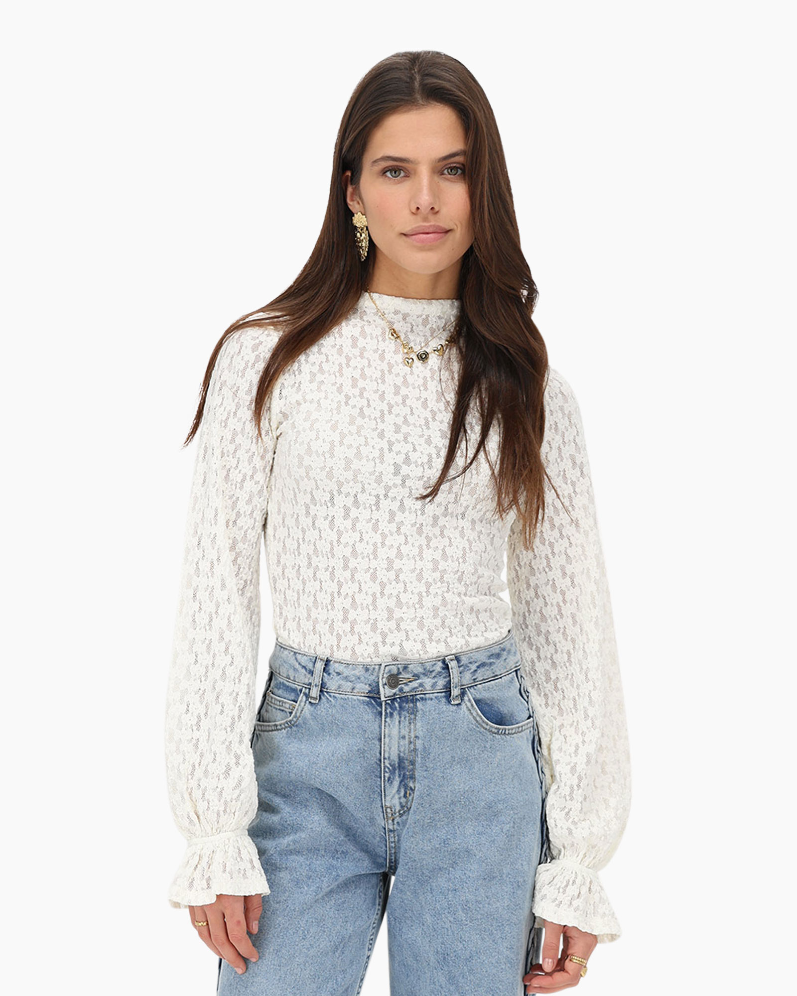 Top Top Flower Lace With Cuff Wit