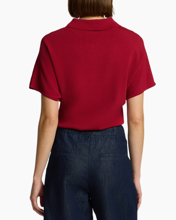 Polo Calo Ss Knit Polo Ex Rood