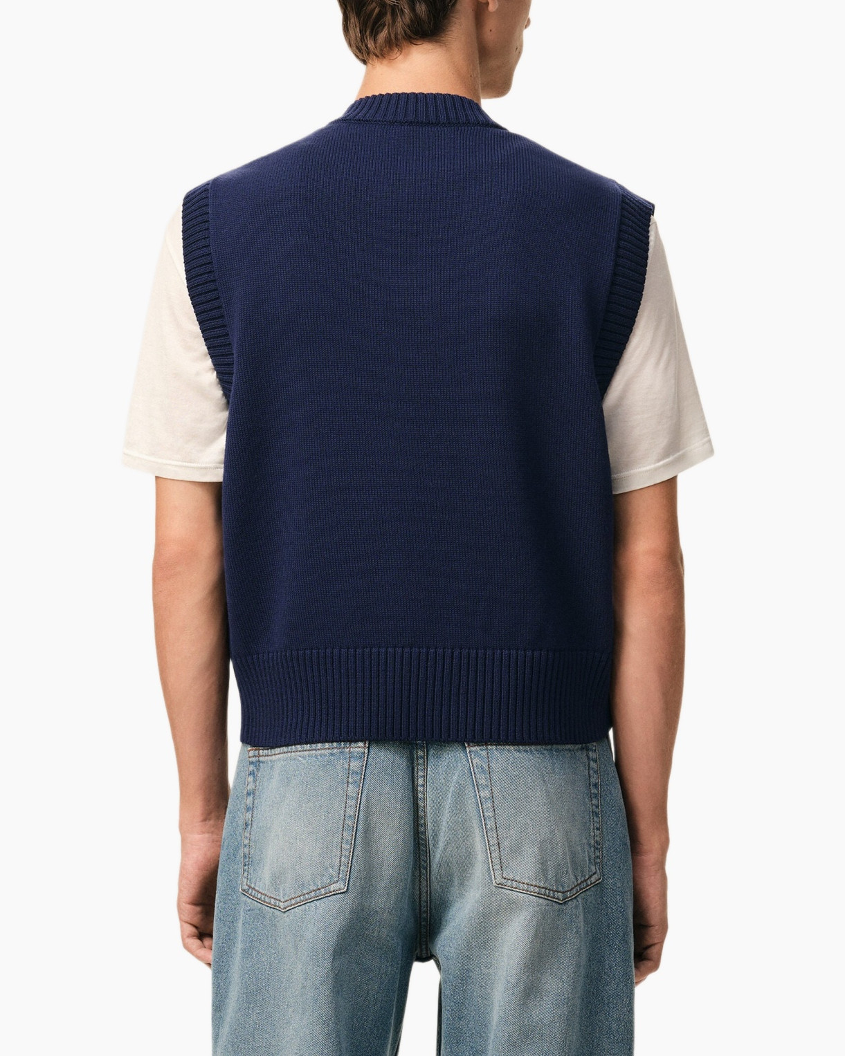 Vest, Breigoed, Trui, Jeans, Persoon