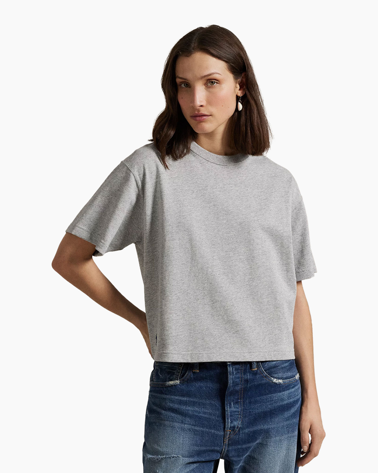 T-shirt Korte Mouw Hw Crp Licht Grijs