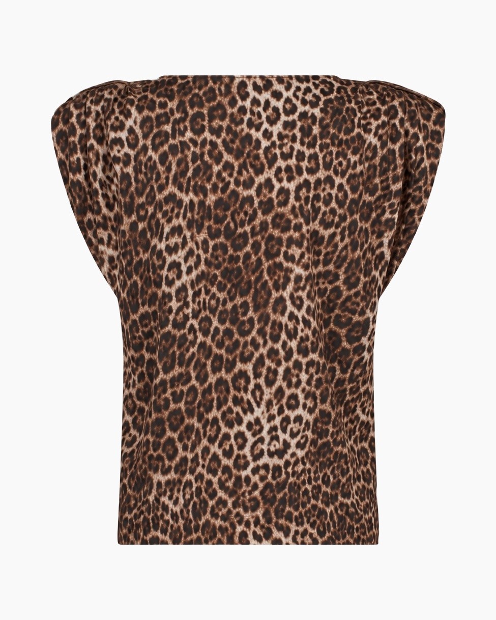 top, leopard print, patroon dierenprint, rokkeloos?, mouwloos
