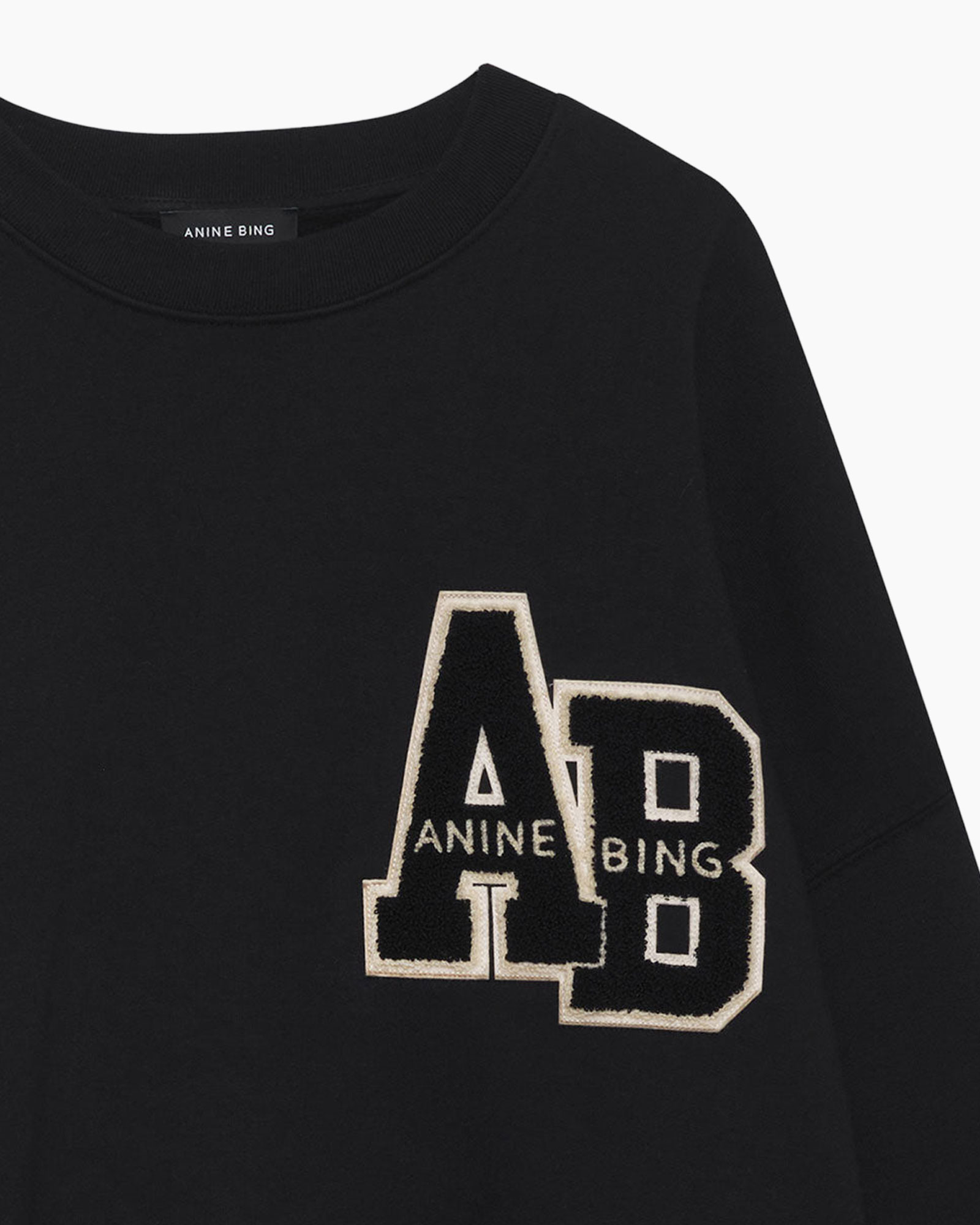 sweatshirt, zwart, appplikatie, lettergedrukt grafiek, oversized patch