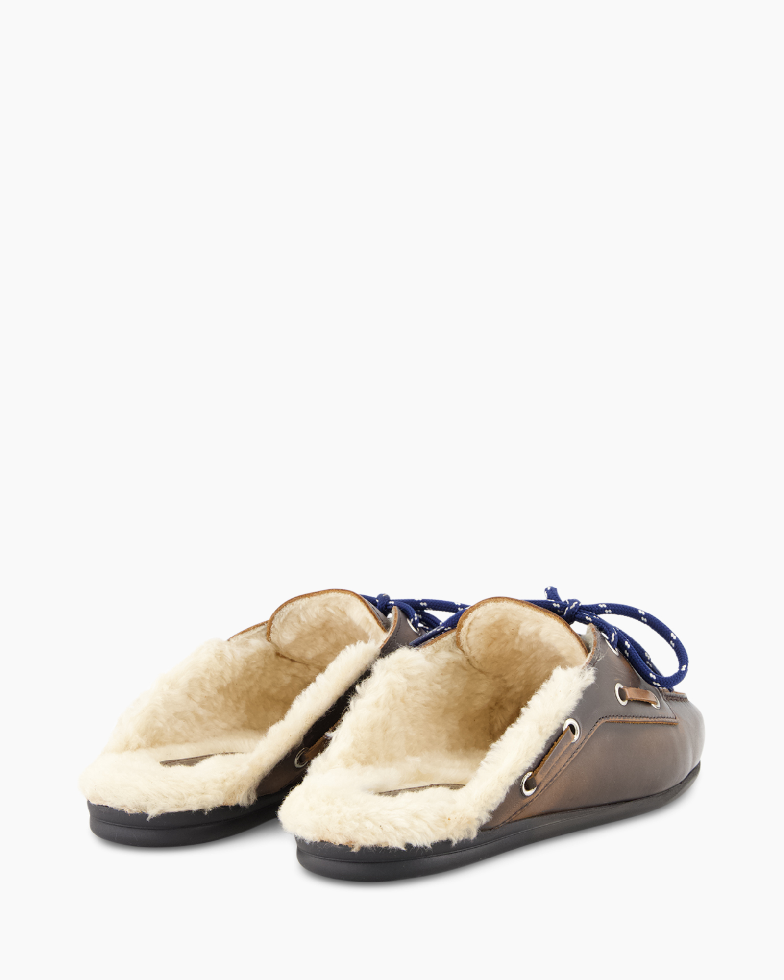 Muiltje Boat Loafer Mule Donker Bruin