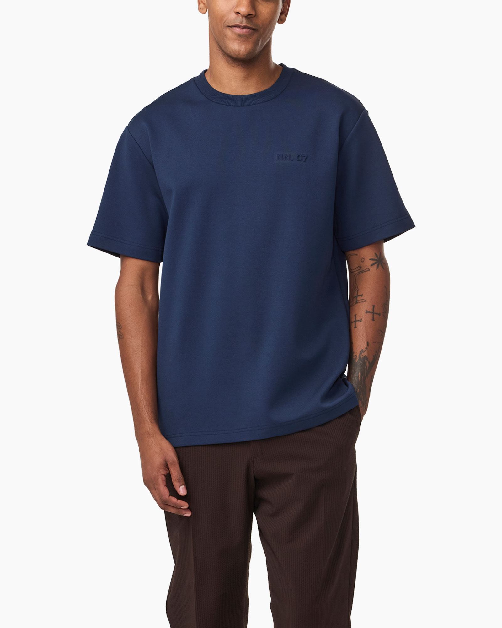 T-shirt Korte Mouw Nat Logo Tee 3457 Donker Blauw