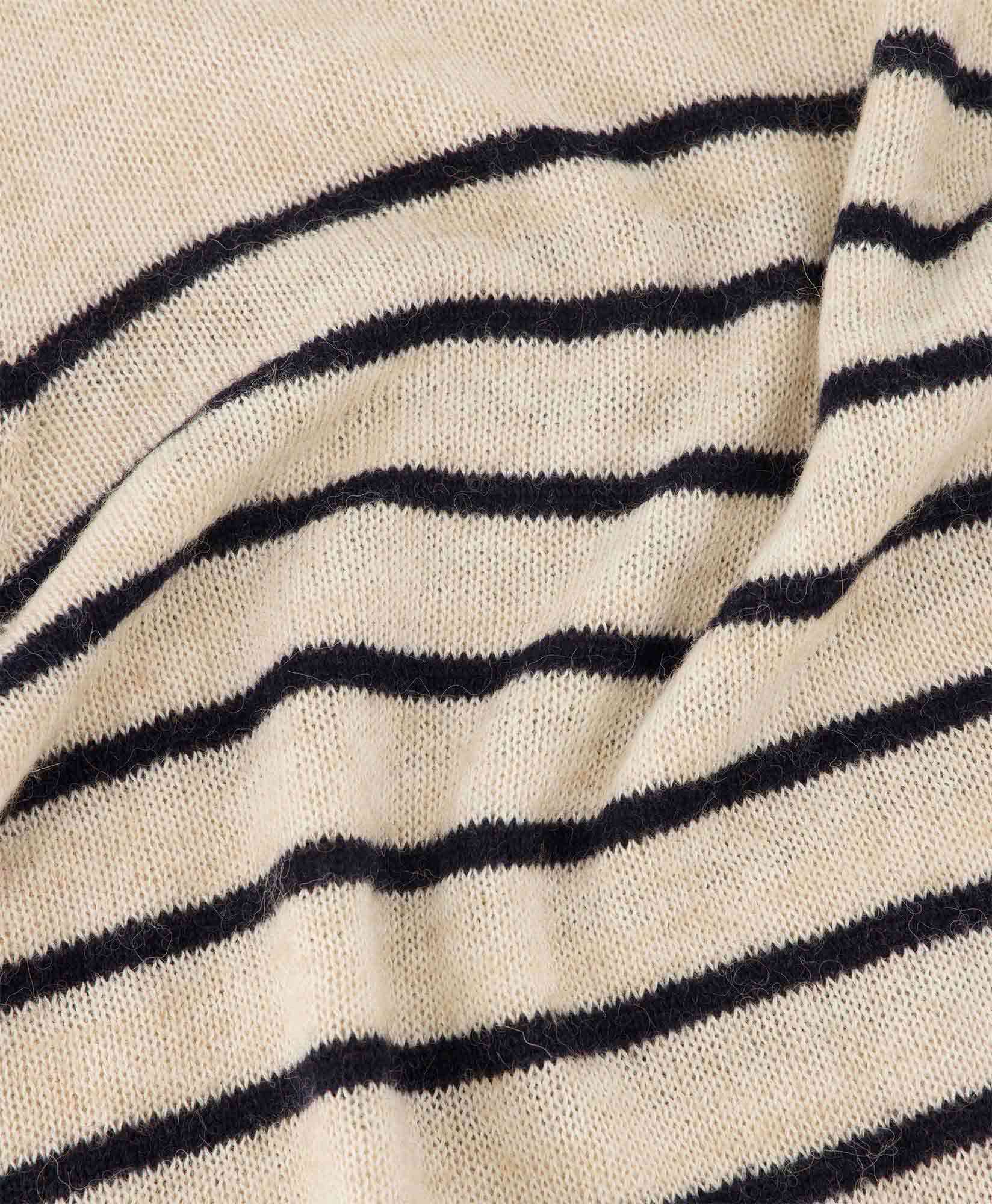 Zenggi Pullover Pullover Linen Mix Stripe Beige