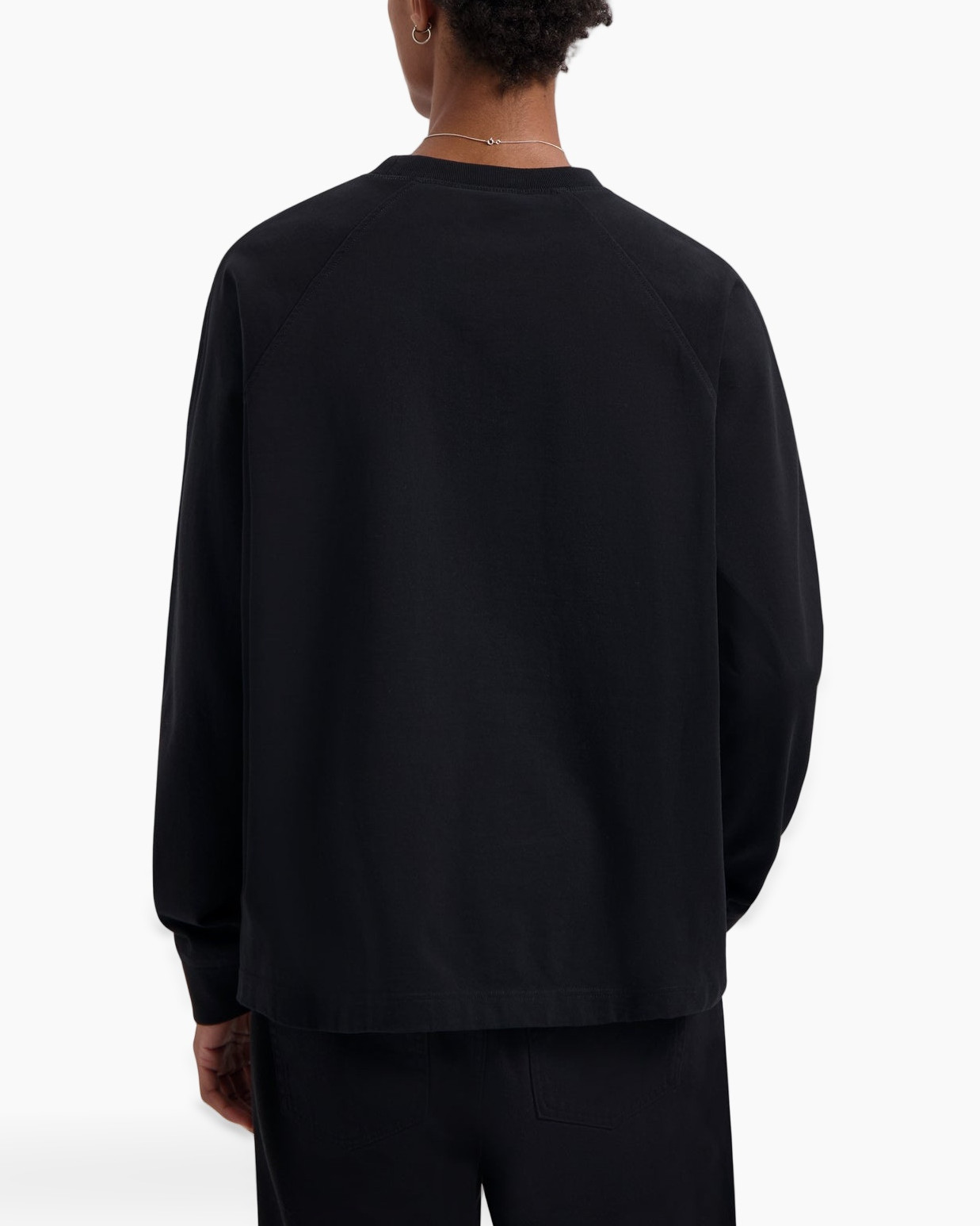 crewneck, long-sleeve, black, shirt, minimal