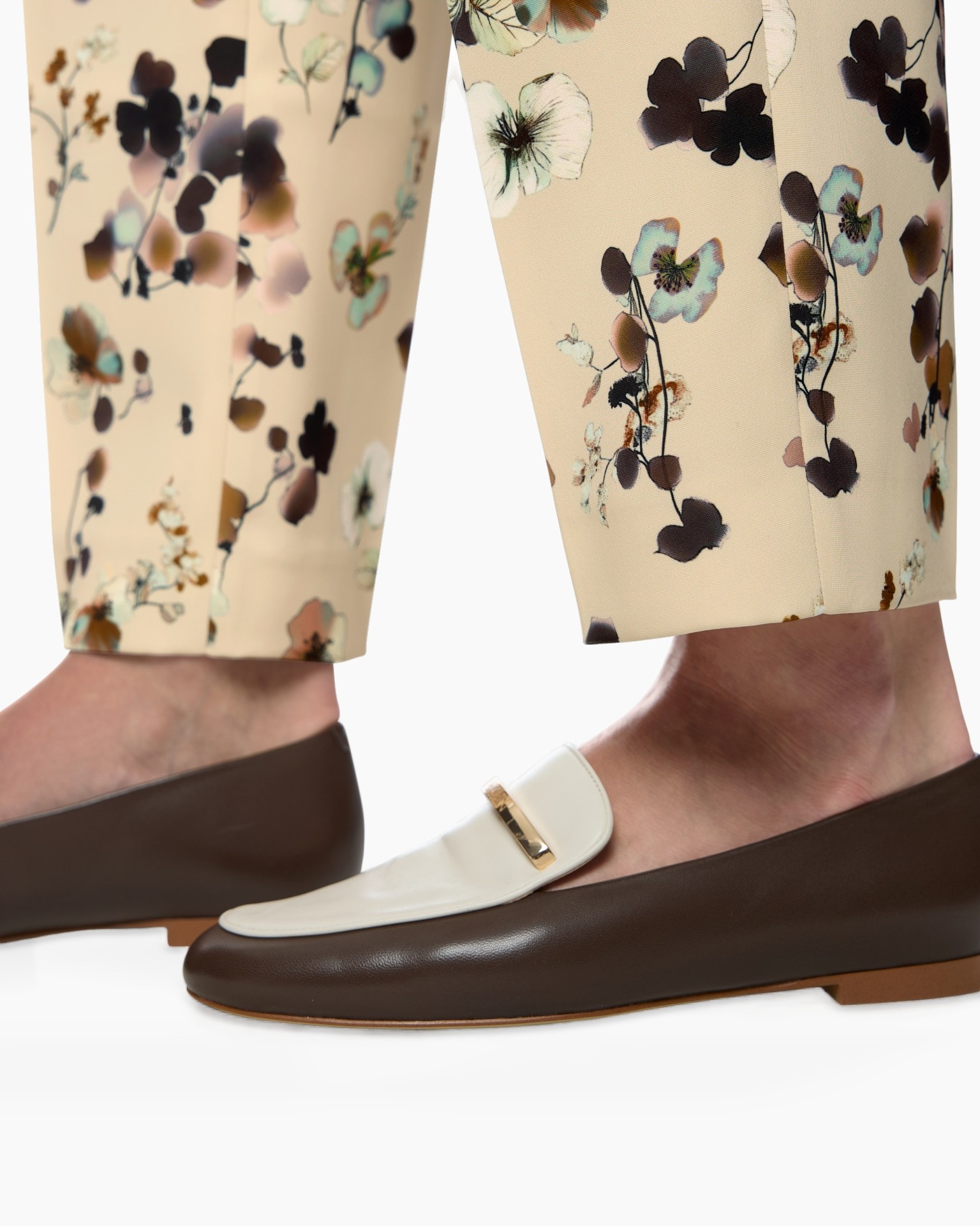 broeken, bloemenprint, beige, kalfsjupjes, loafers