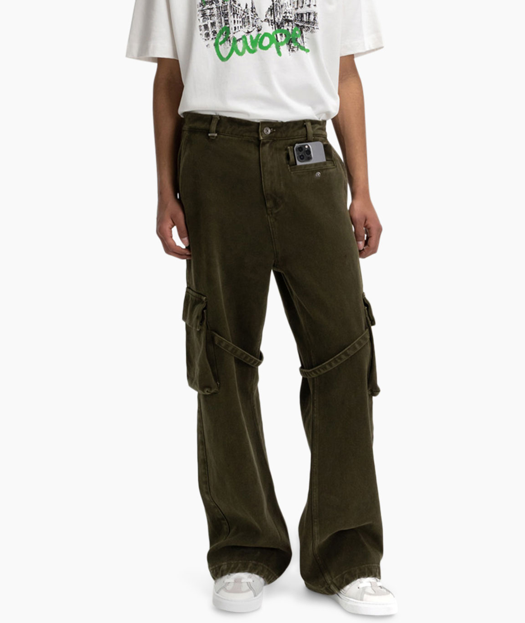 Flaneur Homme Cargobroek Phone Pocket Groen