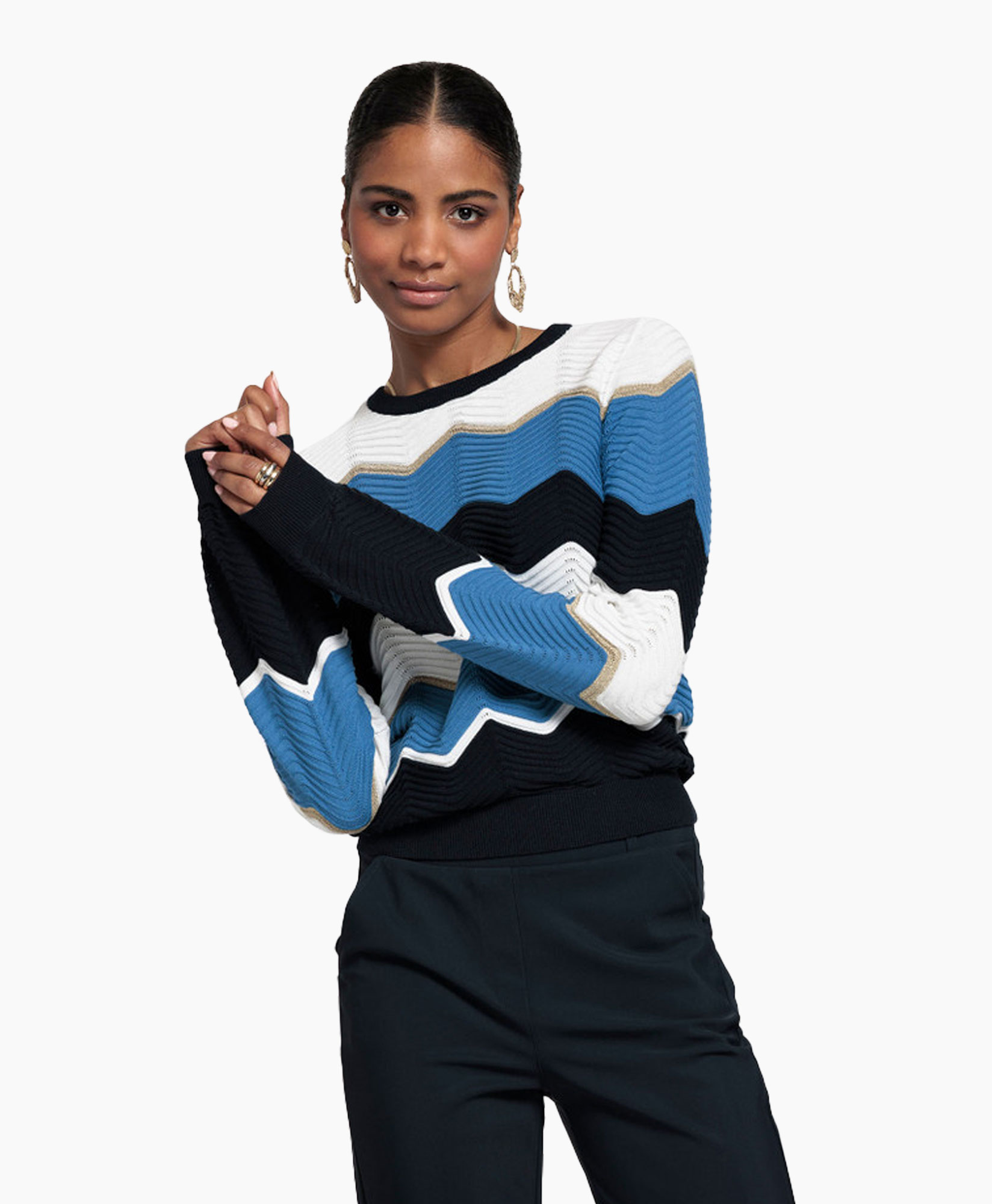 Pullover Isa Zigzag Ajour Ecru