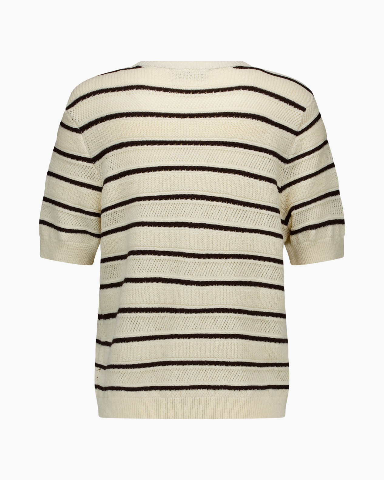 cardigan, gestreept, brei, korte mouwen, knopen