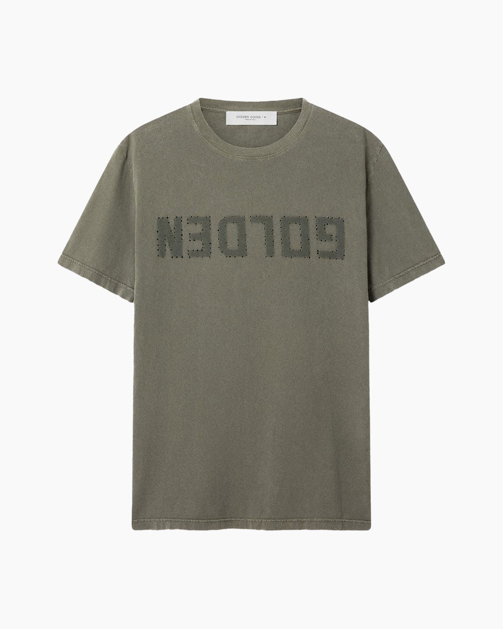t-shirt, mouwloos, olijf, grafische print, unisex