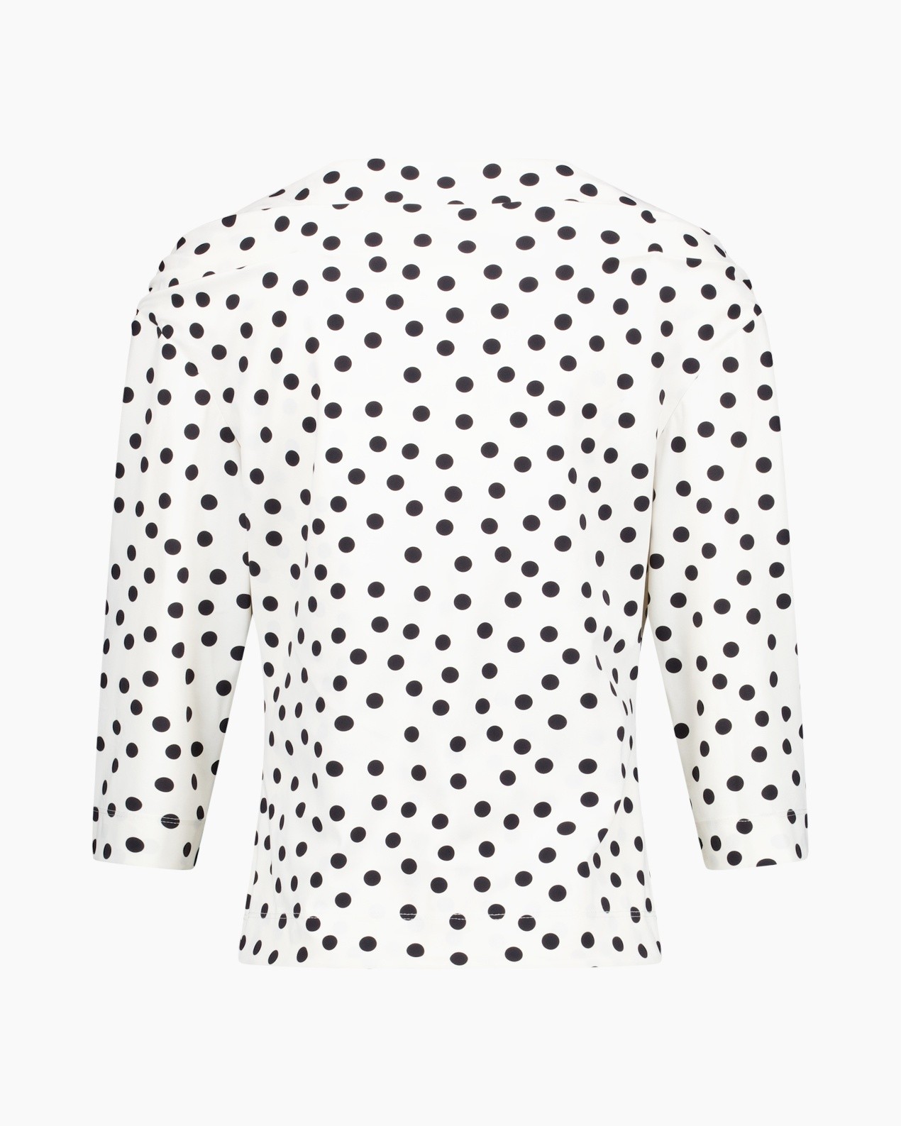 polkadots, witte top, lange mouwen, stippenpatroon, blouse
